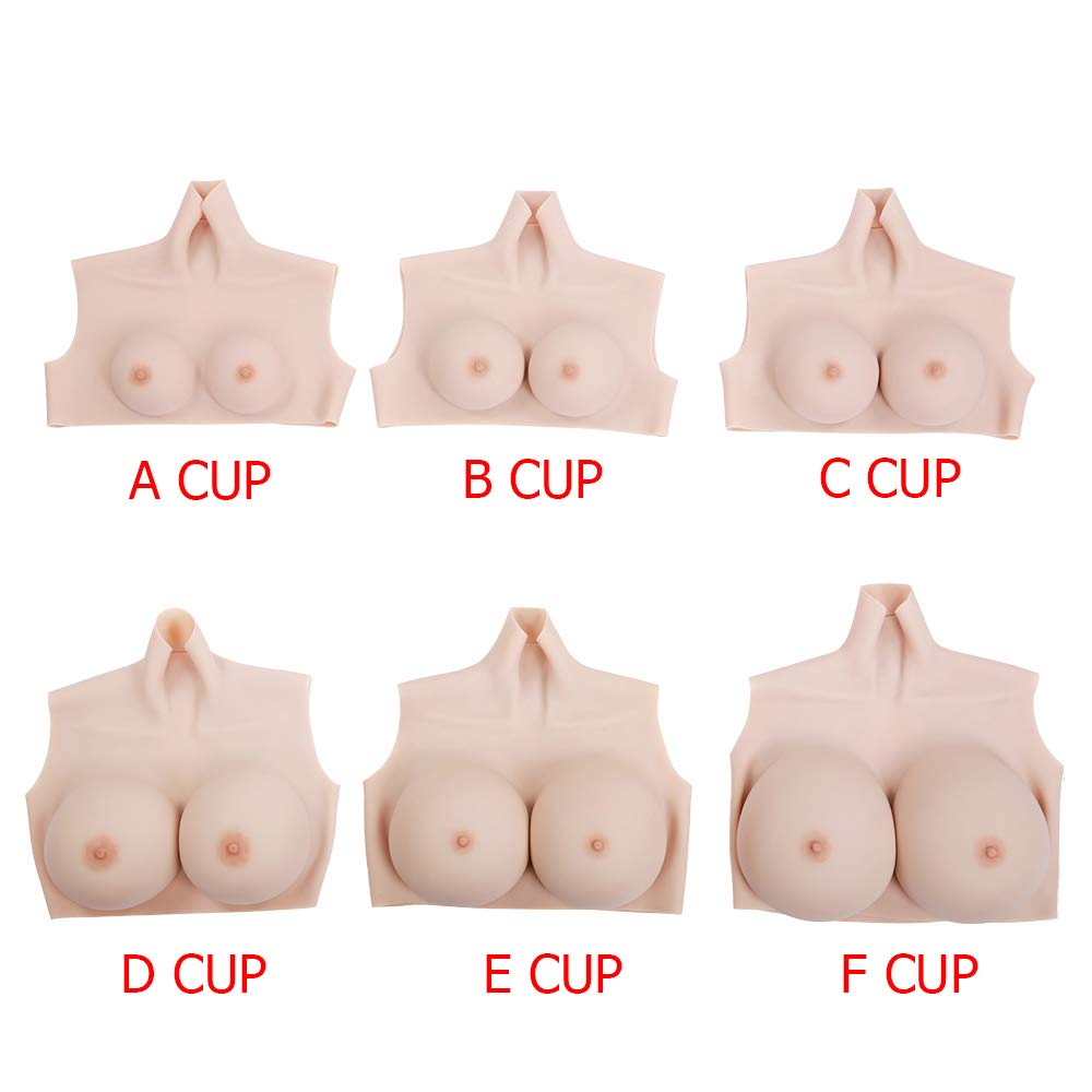 Premium Silicone Breast Plates C-H Cup | Transgender Breast Forms for Crossdressers, Mastectomy & Drag Queen | Realistic Cosplay Costume Accessories | Light Beige H Cup | Perfect for Halloween, Cosplay Events & Gender Affirmation