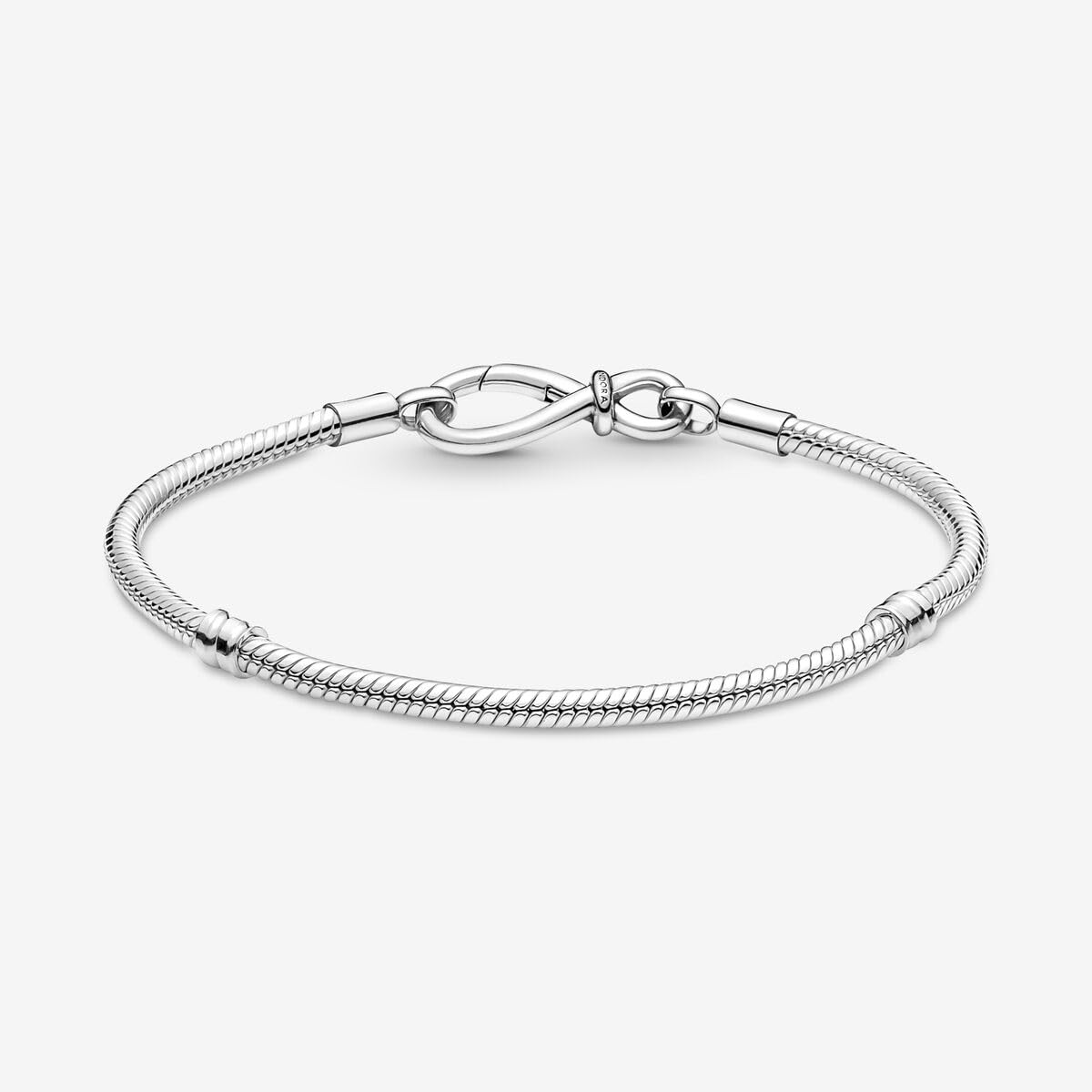 Pandora Moments Infinity Knot Snake Chain Bracelet - Sterling Silver Charm Bracelet for Women | Compatible with Pandora Charms | Elegant Gift for Her with Gift Box | Perfect for Anniversaries, Birthdays & Special Occasions