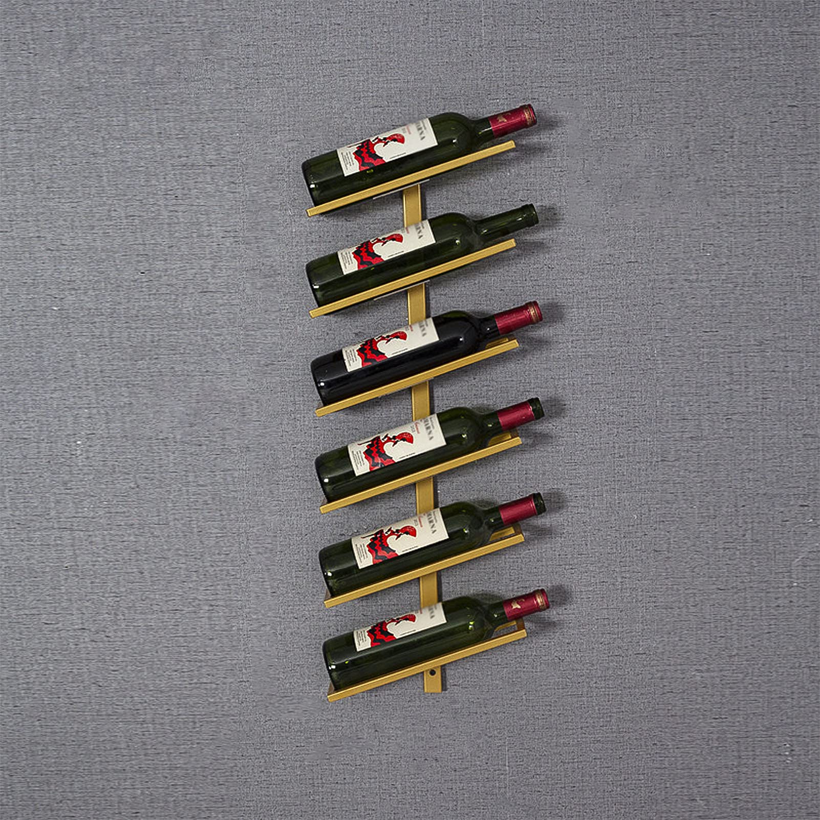 Wall-Mounted Wine Rack Holder - Holds 2/4/6/8/10/12 Bottles - Durable Metal Wine Storage for Kitchen, Bar, Restaurant or Wine Cellar - Space Saving Bronze/Black/Gold Design - Perfect for Home Entertaining & Commercial Use