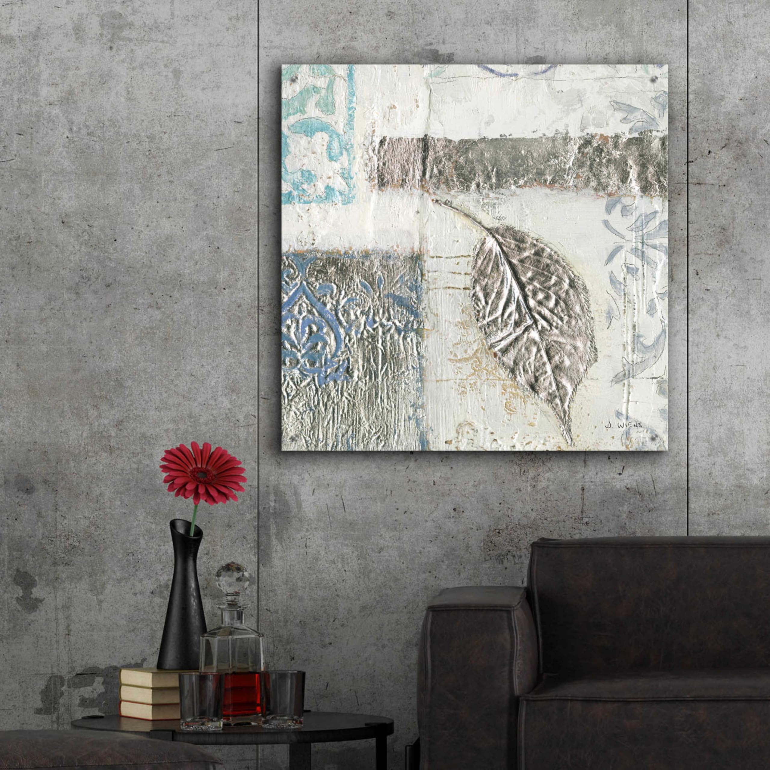 Gracefully Blue IV Acrylic Glass Wall Art by James Wiens - 36x36 Inches Modern Abstract Painting for Living Room, Bedroom & Office Decor
