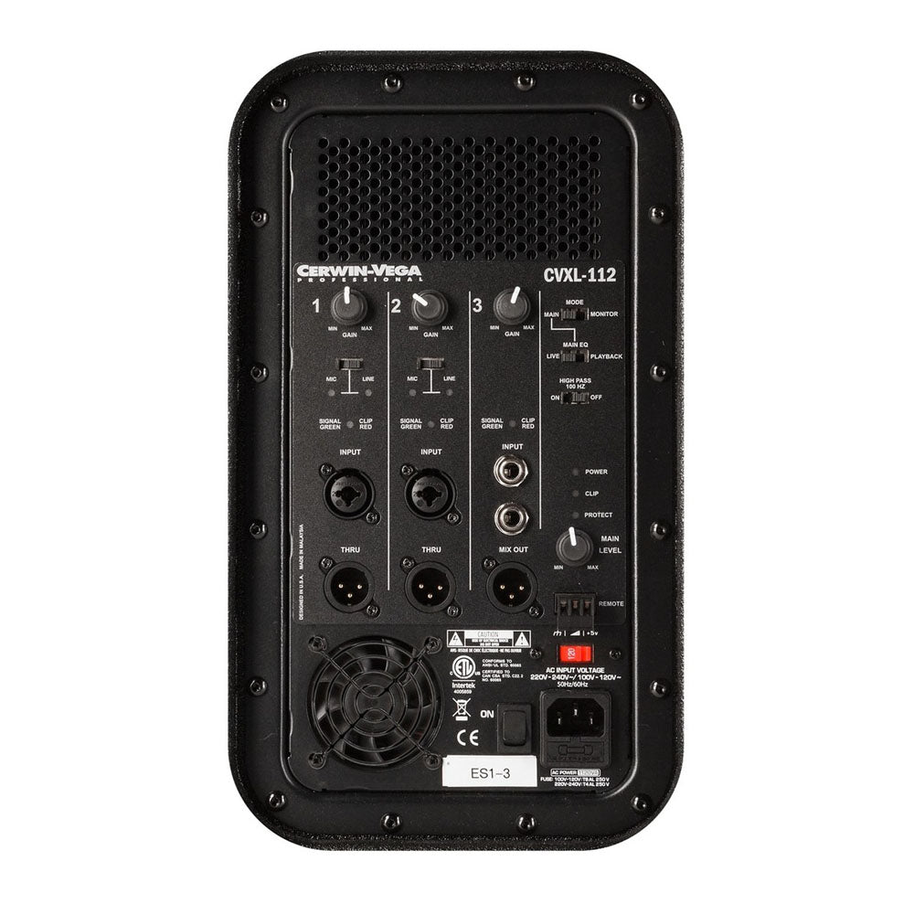 Cerwin Vega CVXL 112 1500 Watt 12 Inch Powered Loudspeaker - High Power PA Speaker for Live Music, DJ Performances & Outdoor Events