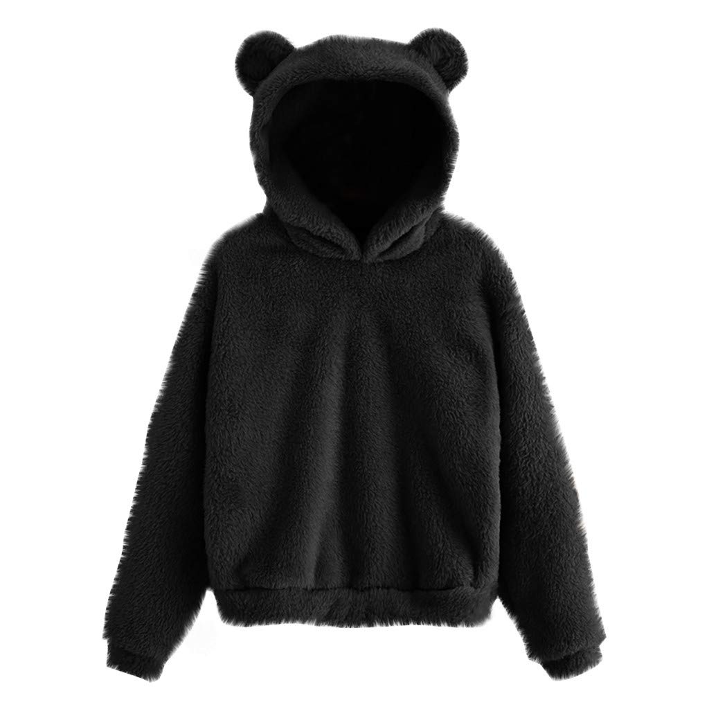 LEKODE Women's Fleece Hoodie Sweatshirt - Casual Cute Solid Color Tops for Lounge, Travel & Outdoor Activities