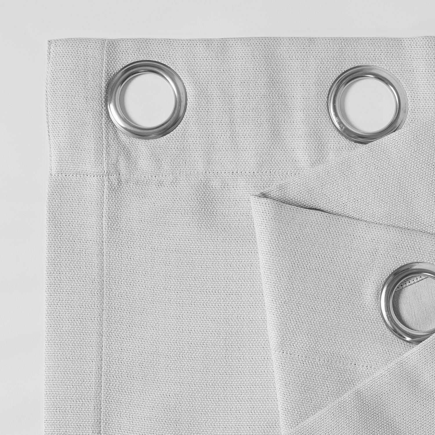 Oyster Grommet Textured Faux Linen Blackout Curtains - Light Blocking Window Drapes for Bedroom, Living Room & Home Theater