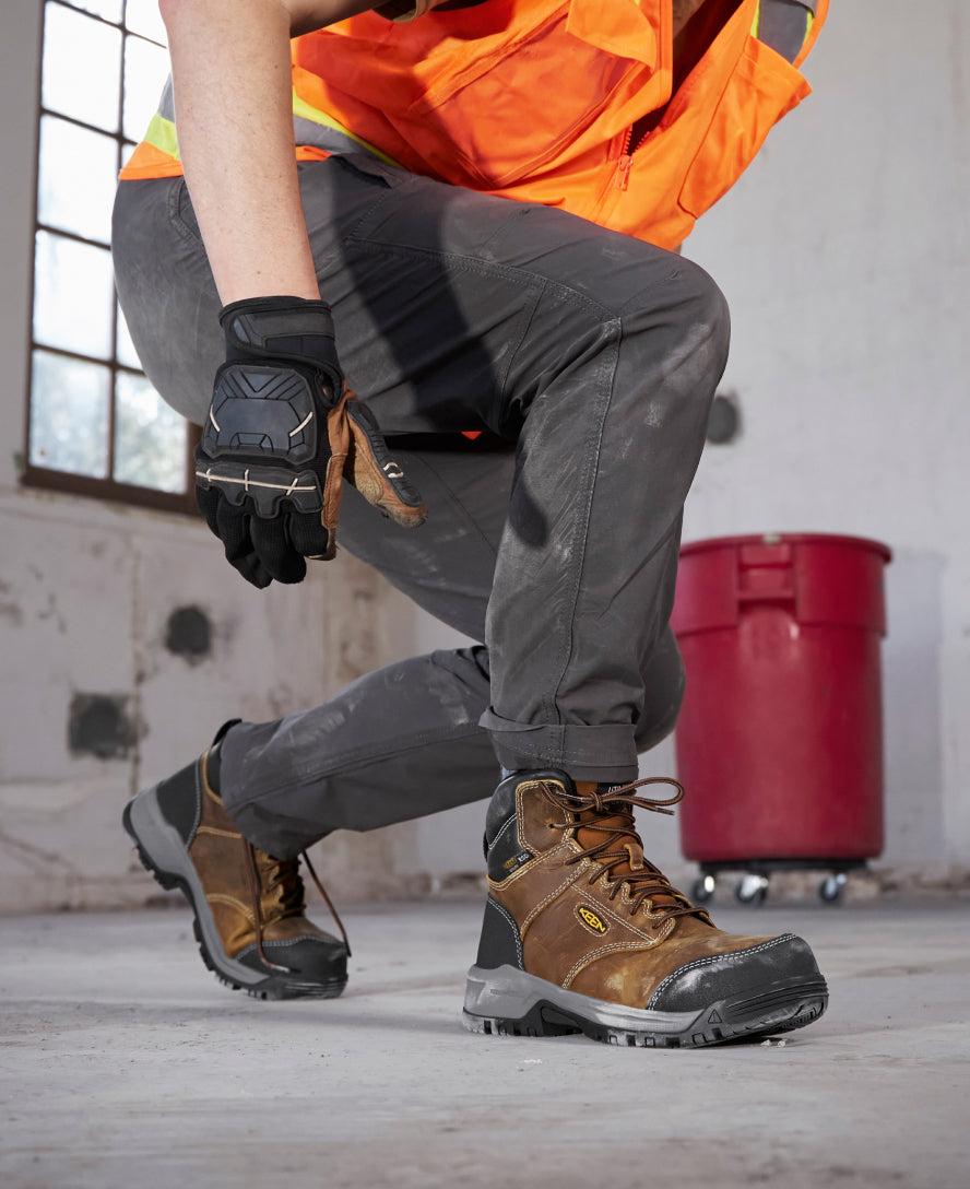 Women's Evanston 6 ESD Safety Boot with Carbon Toe - Bison/Black | Slip-Resistant Work Shoes for Electricians & Industrial Workers