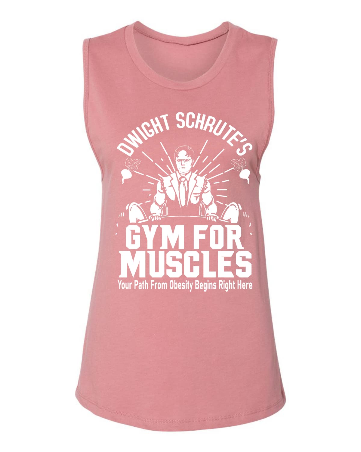 Wild Bobby Dwight Schrute's Gym for Muscles Women's Workout Jersey Muscle Tank - Perfect for Gym Training, Fitness & Casual Wear