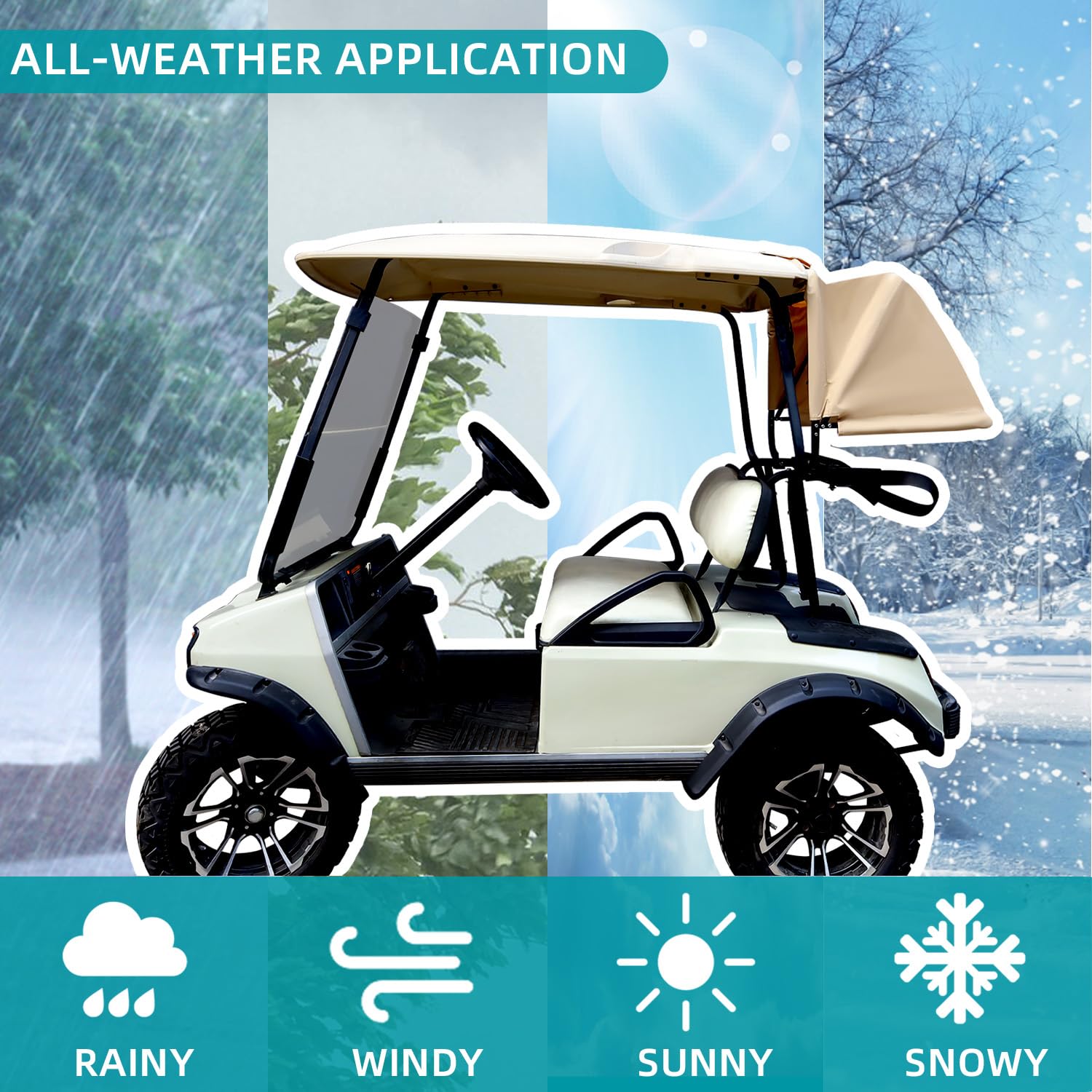 Universal Rear Bag Rain Cover Kit for Golf Carts - Waterproof Protection for Golf Bags & Clubs - Perfect for Rainy Days & Outdoor Golfing