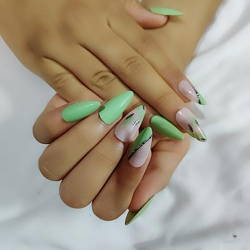 Buddy Jelly Trends Premium Designer 24pcs Stick-on Nails Set - Reusable & Unbreakable Fake Nails with Easy Glue Tab Application | Perfect for Parties, Weddings, and Special Occasions