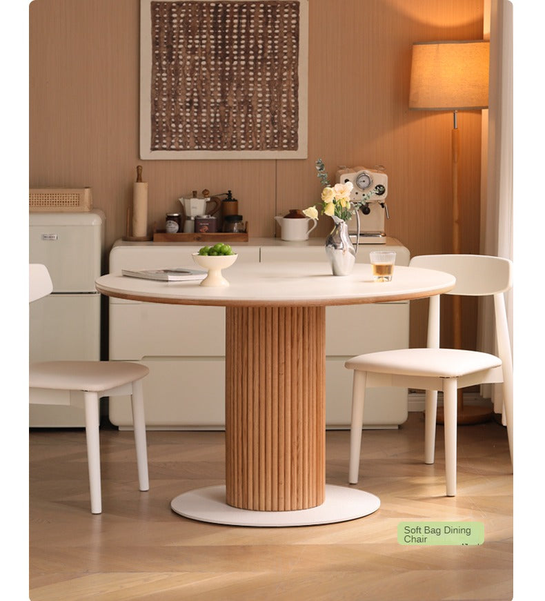 Solid Oak Wood Modern Rocking Dining Table - Perfect for Farmhouse, Rustic & Contemporary Dining Rooms