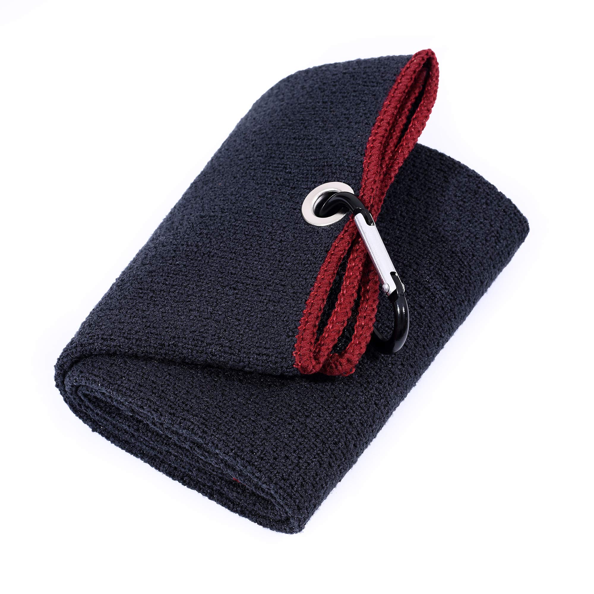 Tri-fold Golf Towel with Brush - Dual-Sided for Club & Ball Cleaning | High Absorbency | Perfect for Golf Course & Practice