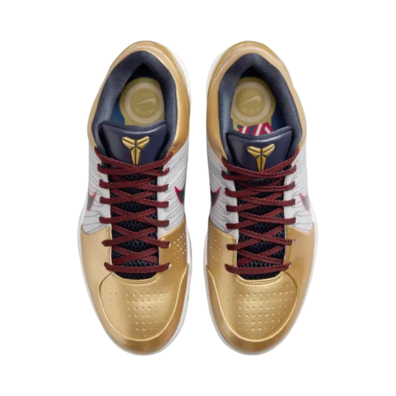 Nike Kobe 4 Basketball Shoes - Olympic Gold Medal Edition in Metallic Gold & Black | Performance Sneakers for Court Play & Streetwear Fashion