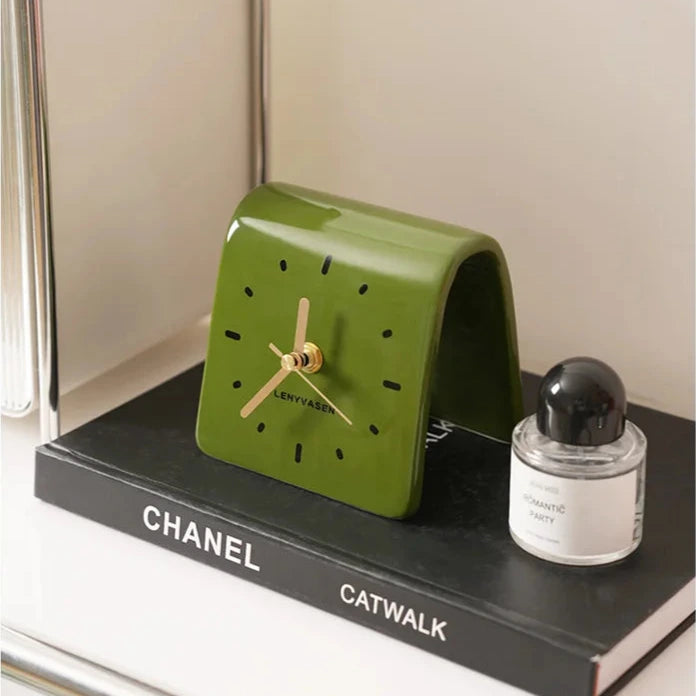 Milo Ceramic Desk Clock - Elegant Modern Office Decor, Home & Office Use, Perfect Gift for Professionals & Students