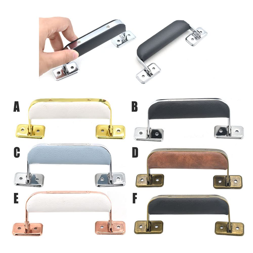 Vintage Style Leather Luggage Handle Replacement Strap - 2pcs Set for Trunk, Handbag, Briefcase & Suitcase (White Rose Gold) | Travel Accessories & Business Carry-On Upgrade