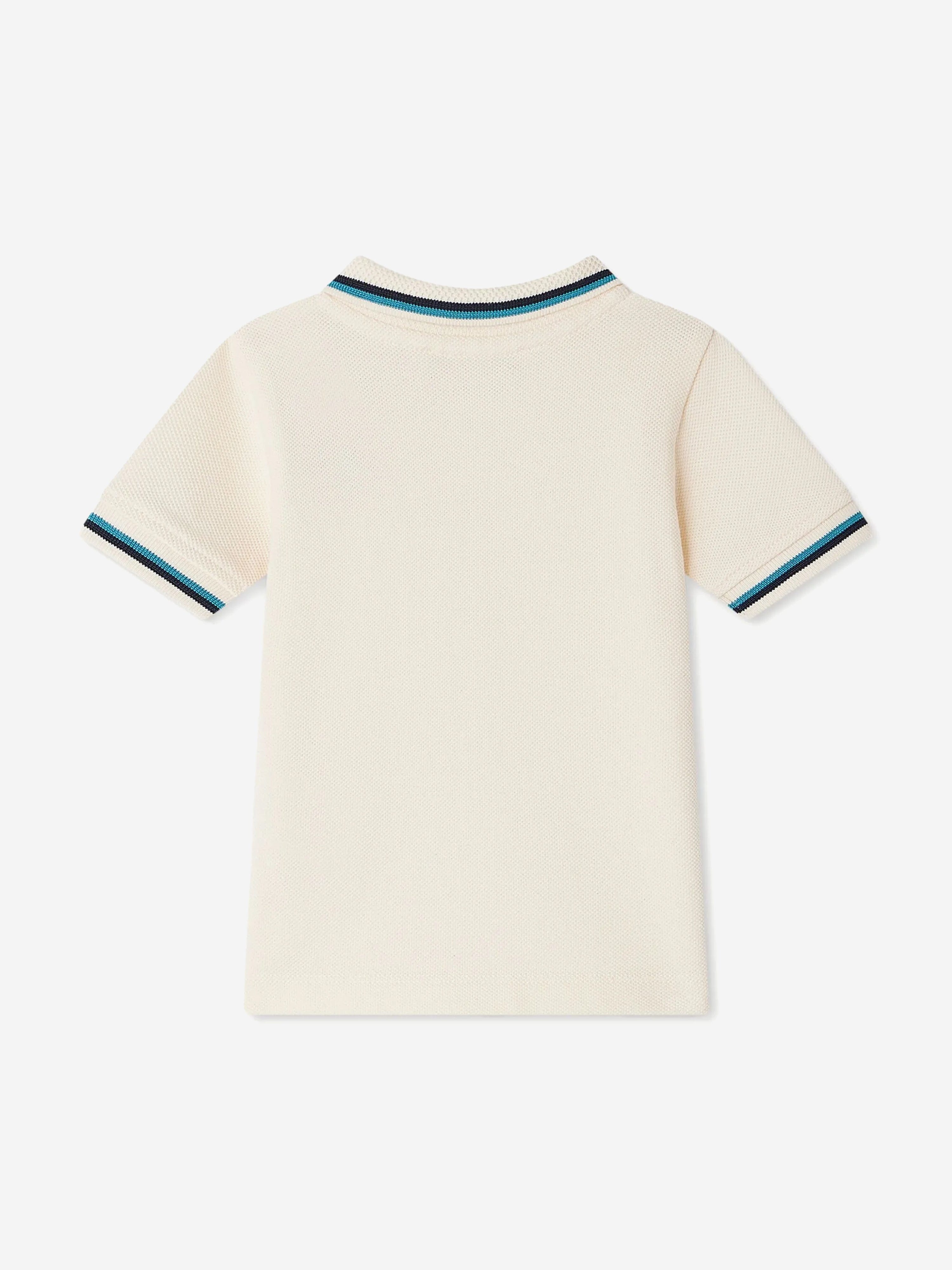 Baby Boys Finn Polo Shirt in Ivory - Soft Cotton Short Sleeve Top for Toddlers - Perfect for Playdates, Family Outings & Summer Activities