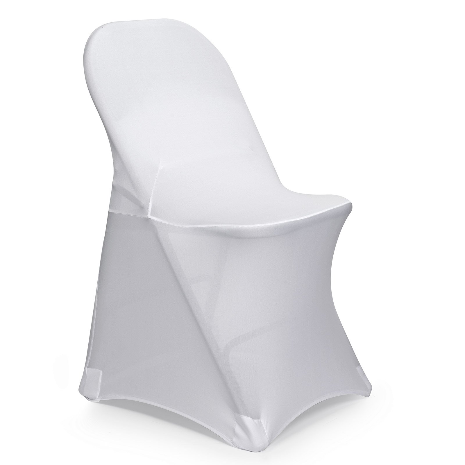 Lann's Linens 50-Piece White Spandex Folding Chair Covers - Stretchable, Wrinkle-Resistant for Weddings, Parties, Banquets & Events - Perfect for Indoor/Outdoor Decorations