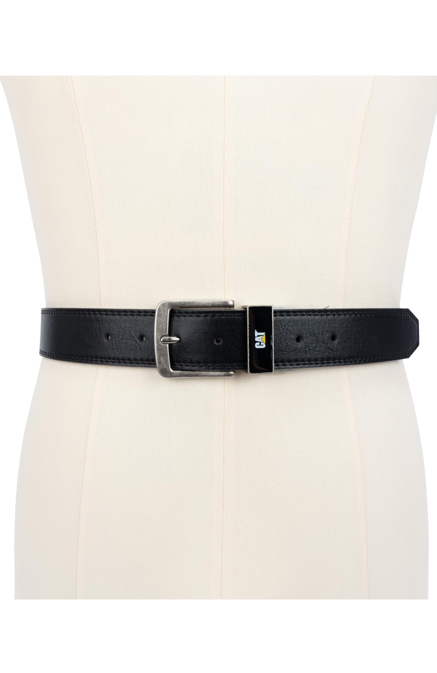 CAT Men's Reversible Belt - Durable Leather Work Belt for Casual & Professional Wear - Perfect for Office, Outdoor & Everyday Use
