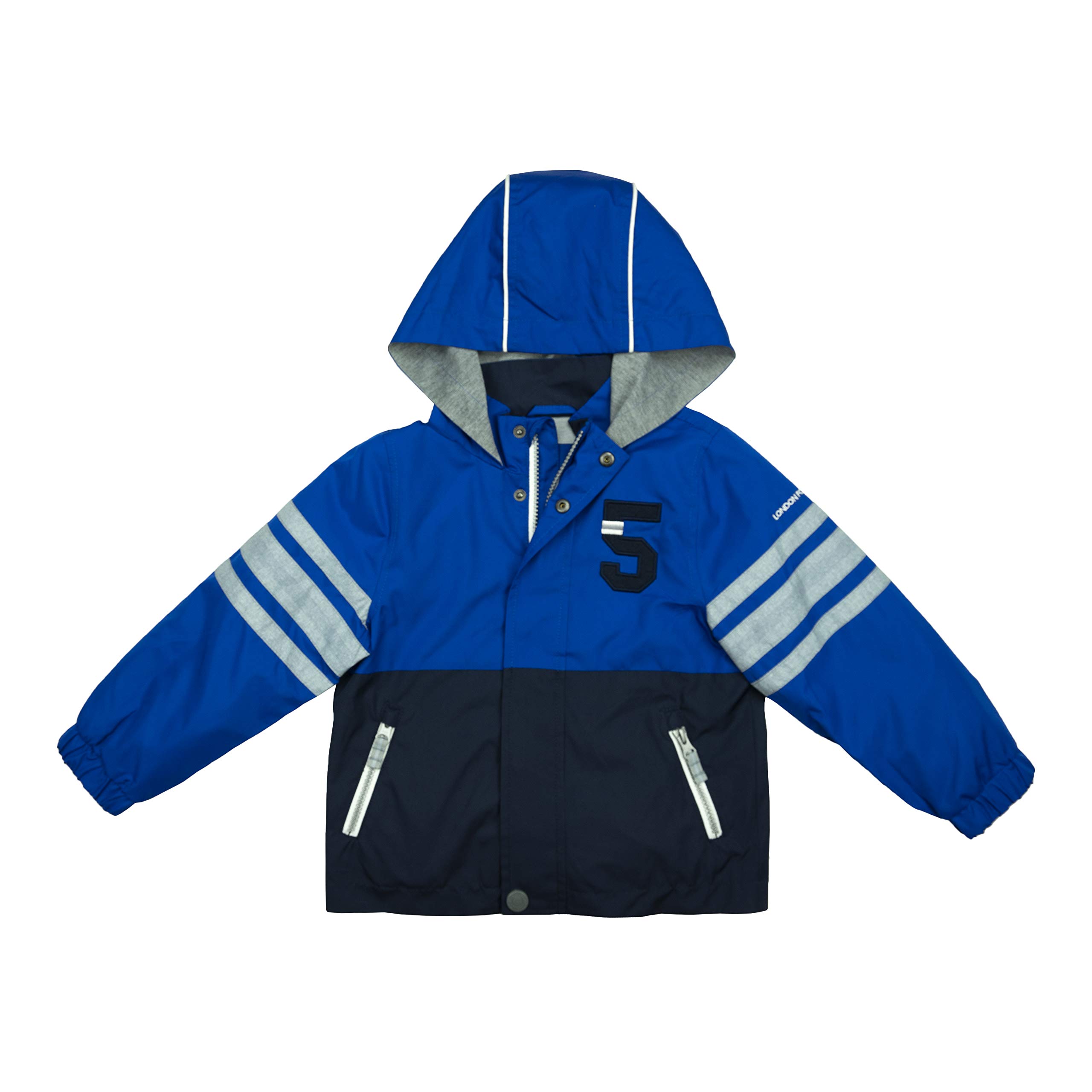 London Fog Boys' Fleece-Lined Windbreaker Jacket - Lightweight Water-Resistant Outerwear for School, Sports & Outdoor Activities