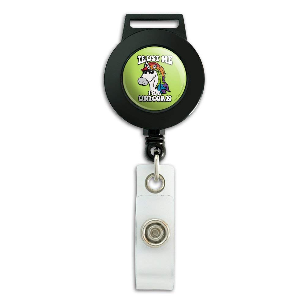 Funny Unicorn Lanyard Retractable ID Badge Holder - Perfect for Work & Events