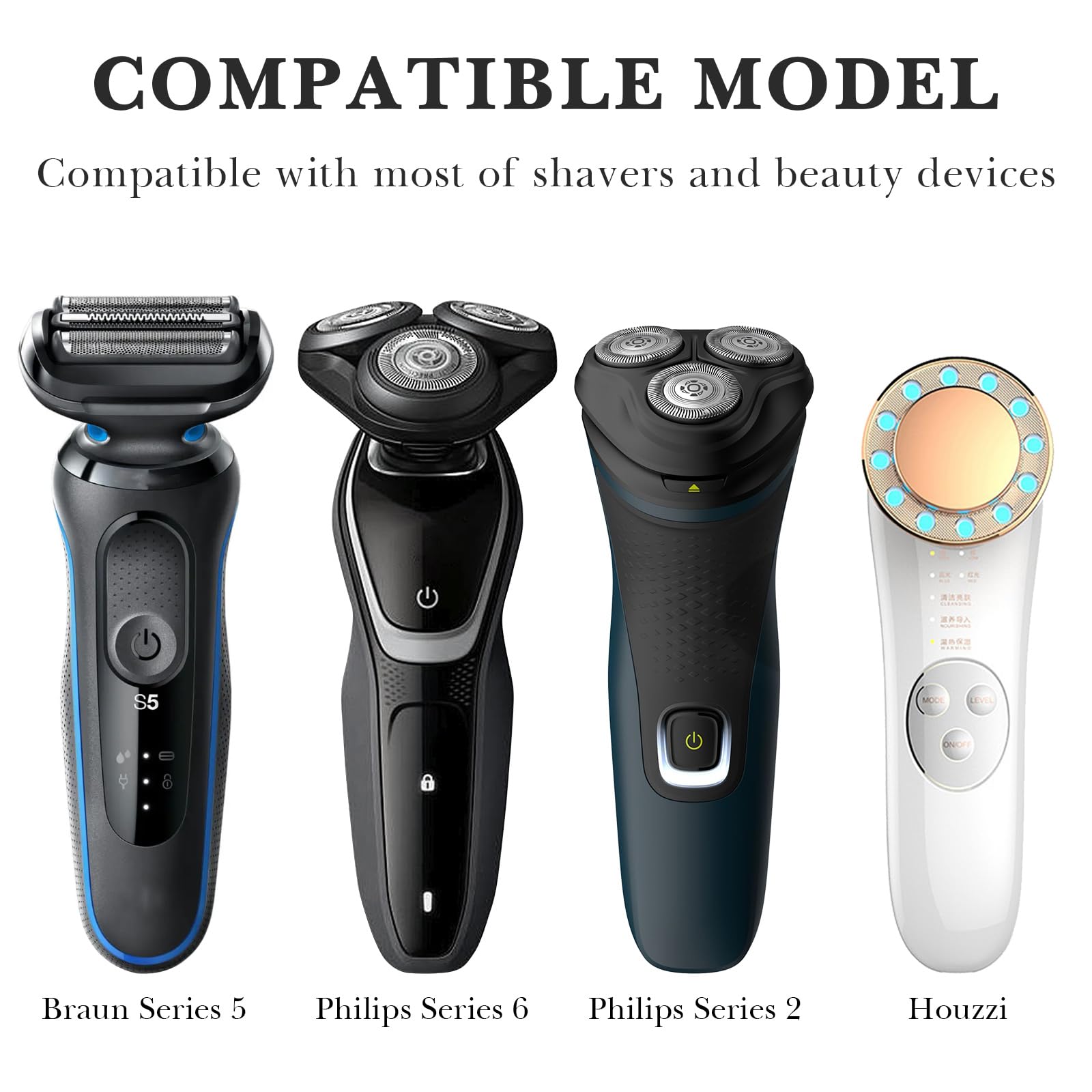 Linkidea Electric Razor Holder Stand - Wall Mount Self Adhesive Razor Hanger for Philips Norelco Shaver 2400 - Wooden Bathroom Shower Storage Organizer for Electric Shavers - Perfect for Small Space Organization in Bathroom, Shower or Vanity