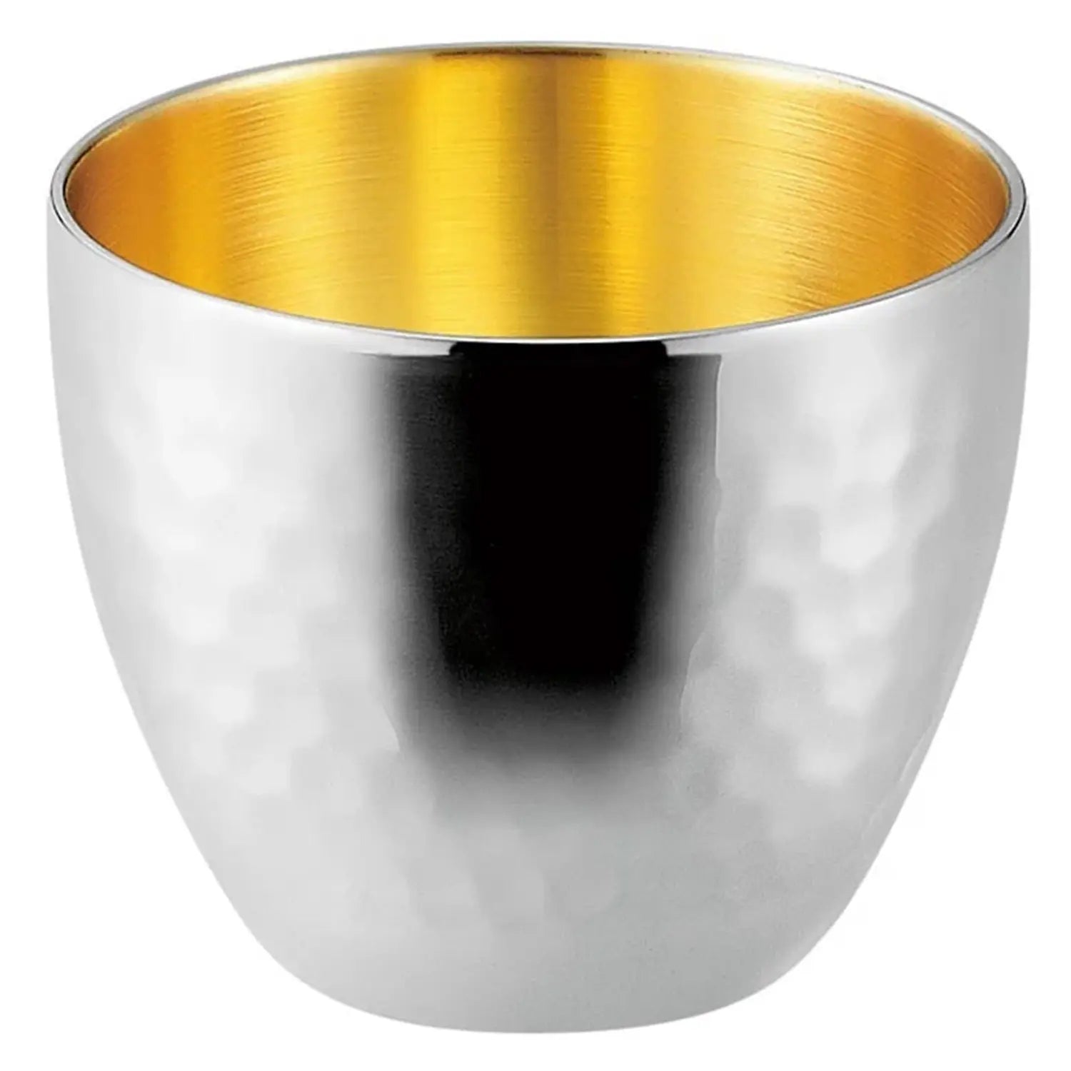 Premium Asahi Stainless Steel Double Wall Sake Cup - 70ml Japanese Guinomi with Hammered Finish | Perfect for Hot/Cold Sake, Tea & Cocktails | Elegant Gift for Sake Lovers