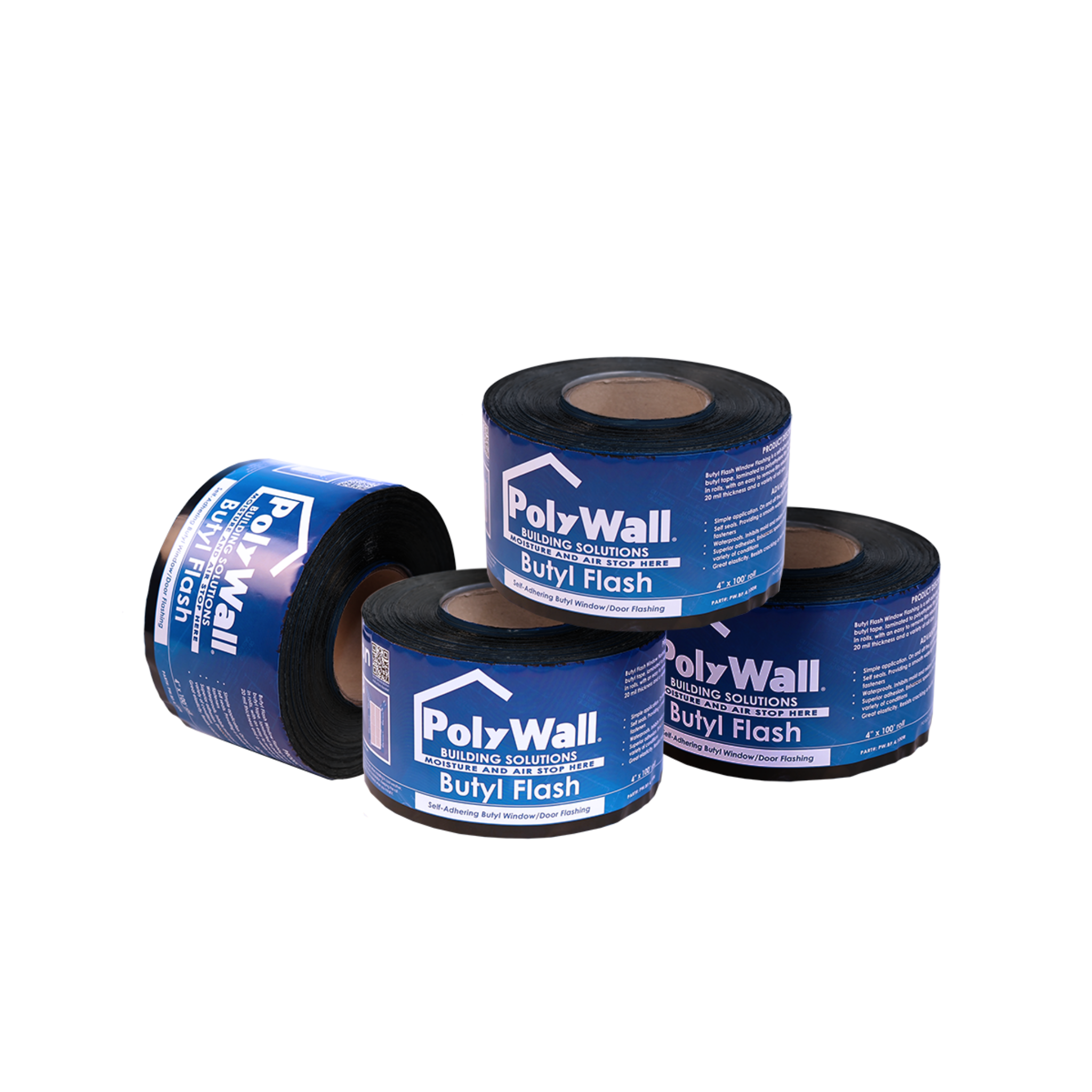 PolyWall Butyl Flash Window Flashing Tape 4”x 100’ Roll - Waterproof Sealant for Windows, Doors & Roofs - DIY Home Repair & Construction Weatherproofing Solution