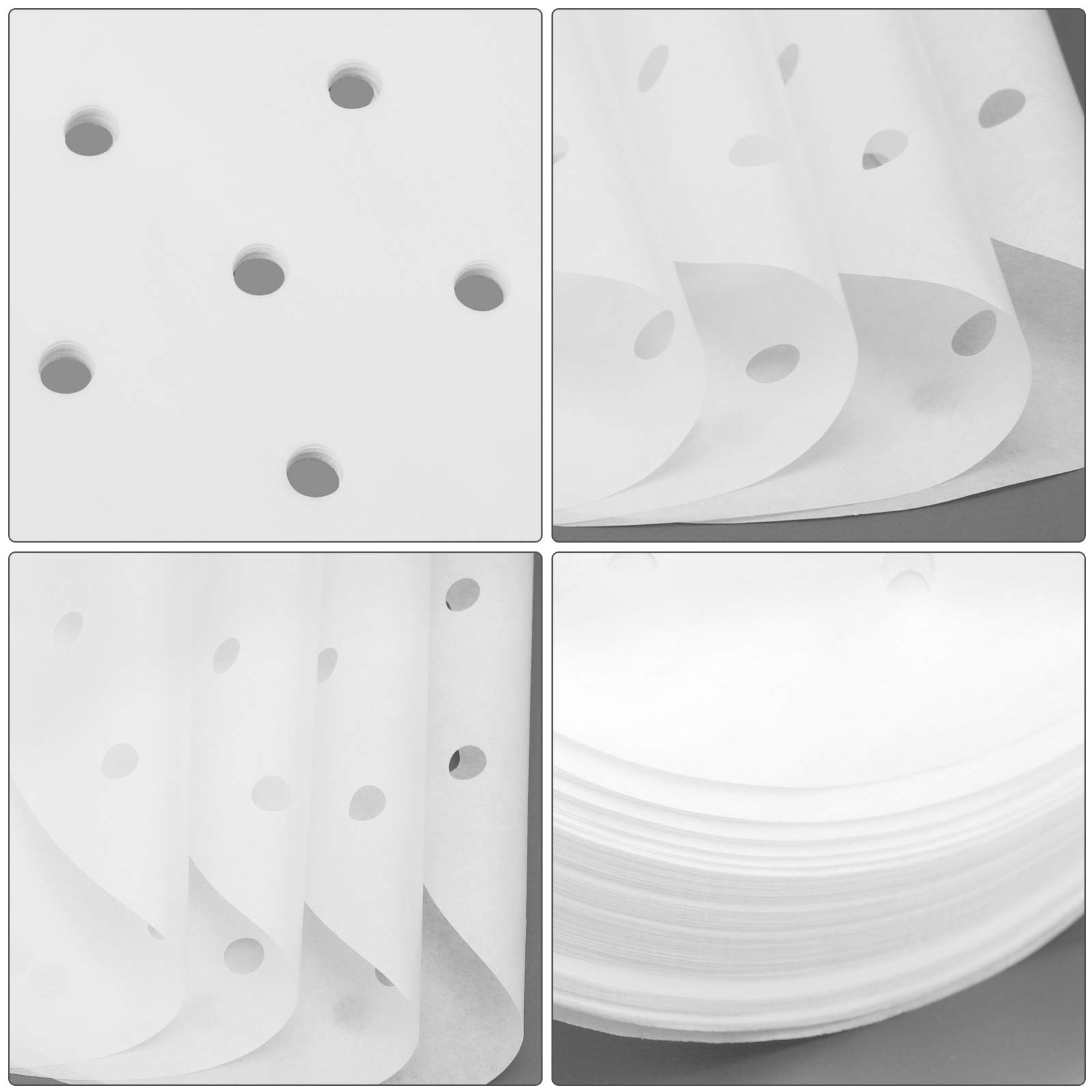 Beasea 11 Inch Air Fryer Parchment Paper - 200pcs Disposable Perforated Liners for Air Fryer, Steaming Basket & Bamboo Steamer | Non-Stick Baking, Cooking & Healthy Meal Prep | Perfect for Roasting, Frying & Steaming Vegetables, Meat & Snacks