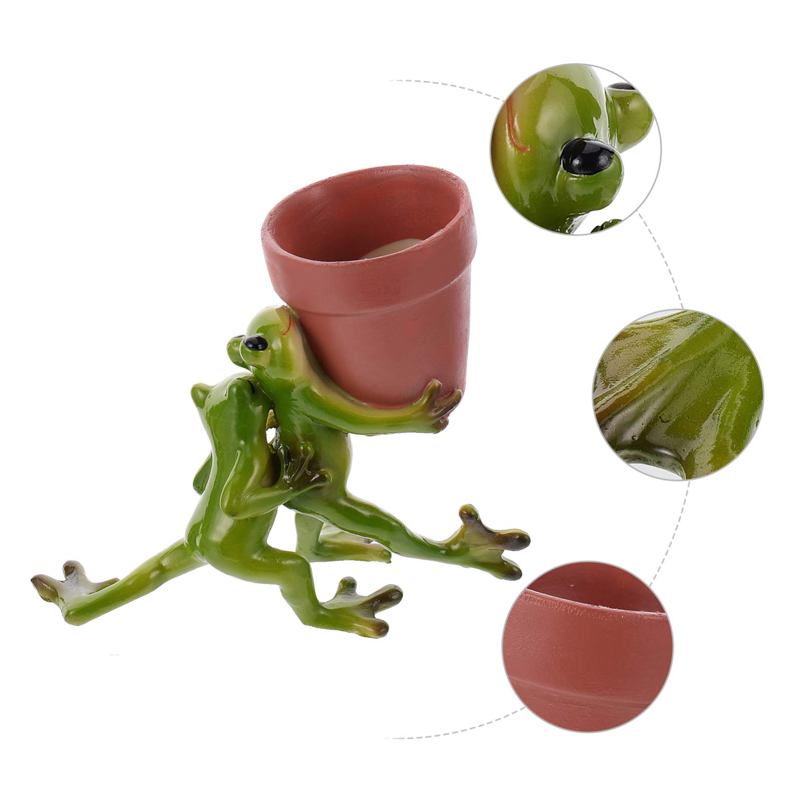 Ceramic Frog Succulent Planter - Decorative Animal Flower Pot for Bonsai, Air Plants & Fairy Gardens - Perfect for Office Desk & Home Decor