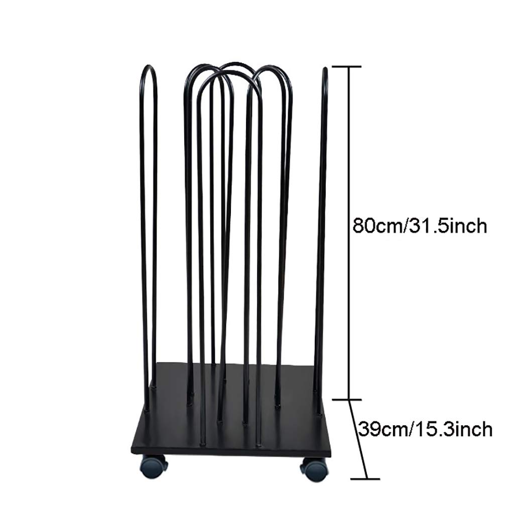 Space-Saving Movable Hanger Stacker with 4 Wheels - Heavy Duty Clothes Hanger Organizer Holds 150 Hangers - Iron Finished Garment Rack for Closet, Laundry Room & Retail Store Storage