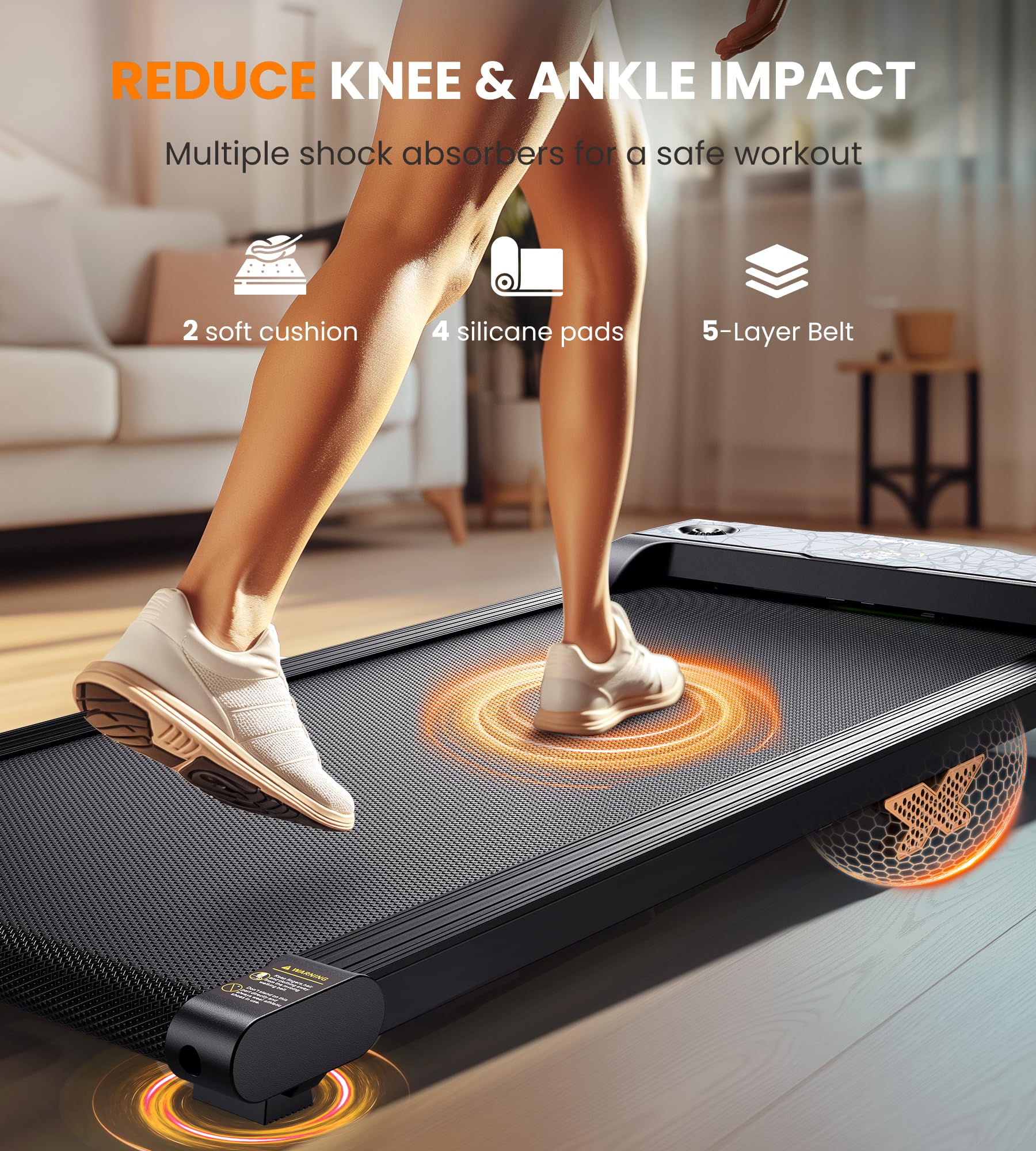 3-in-1 Under Desk Treadmill with Incline - Portable Walking & Jogging Machine with Remote Control, LED Display & Safety Switch - Compact Home Office & Gym Equipment for Workouts While Working