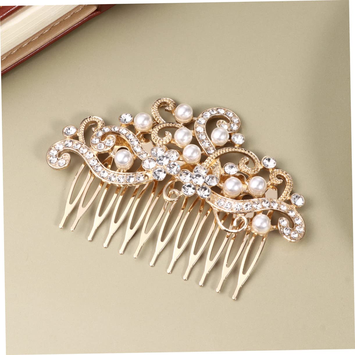 LALAFINA 3-Piece Gold Wedding Hair Comb Set - Elegant Bridal Hair Accessories for Women - Perfect for Weddings, Prom, and Special Occasions
