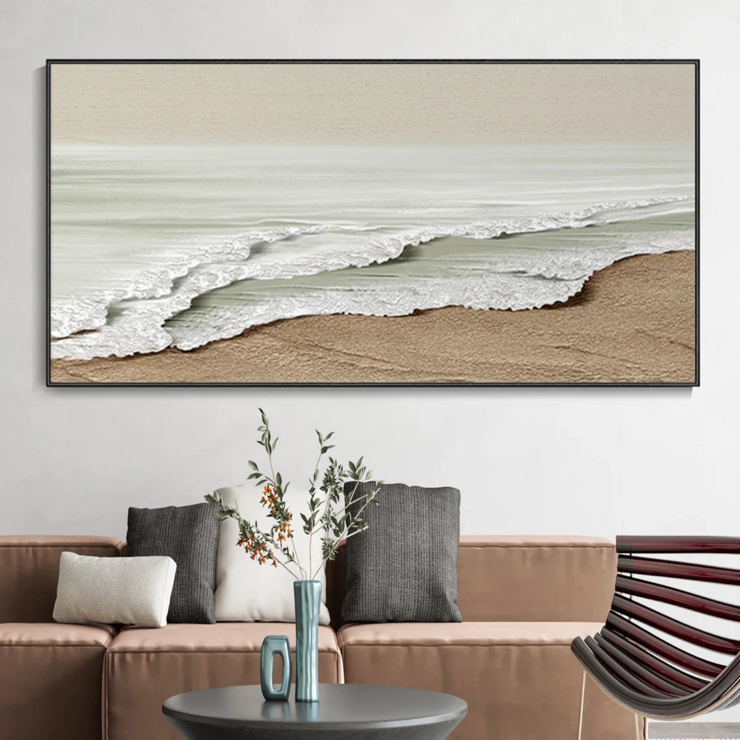Ocean and Sky Painting #OS 230 - Handmade Canvas Wall Art for Home & Office Decor - Perfect for Living Room, Bedroom or Office Space