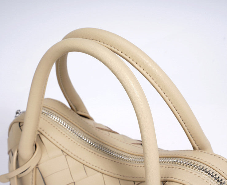 Stylish Woven Convertible Leather Handbag for Women - Crossbody, Shoulder & Tote Bag - Perfect for Work, Travel & Everyday Use