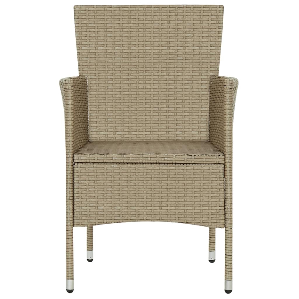 vidaXL 3-Piece Patio Dining Set - Outdoor Garden Table & Chairs for Terrace, Yard - Beige Weather-Resistant Furniture | Perfect for Backyard BBQs, Poolside Relaxation & Al Fresco Dining