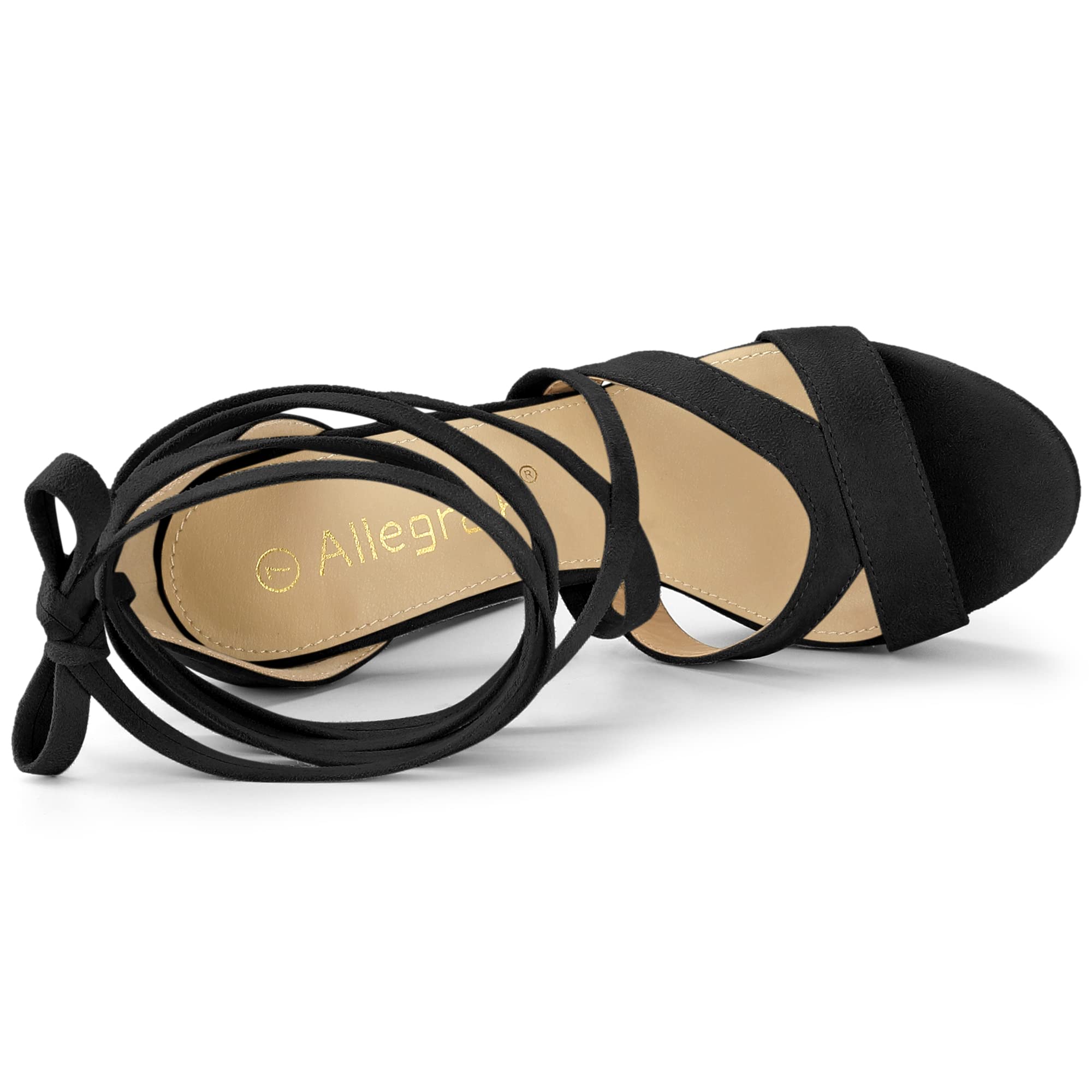 Allegra K Women's Chunky High Heel Lace-Up Platform Sandals - Comfortable & Stylish Summer Shoes for Weddings, Parties & Night Out