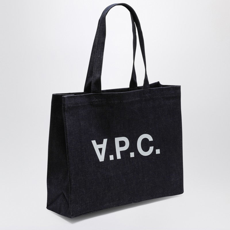 A.P.C. Daniela Women's Blue Denim Shopping Tote Bag - Stylish & Durable for Work, Travel & Everyday Use