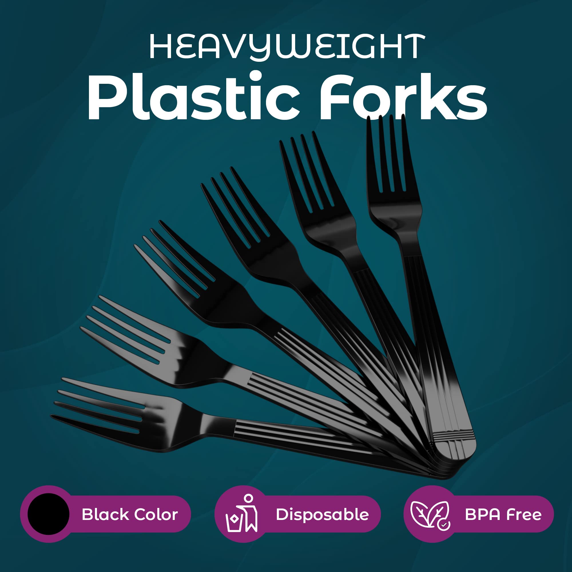 Heavy Duty Disposable Plastic Forks - 500 Pack for Parties, Events & Celebrations - Durable Plastic Cutlery for BBQ, Picnics, Catering & Outdoor Dining