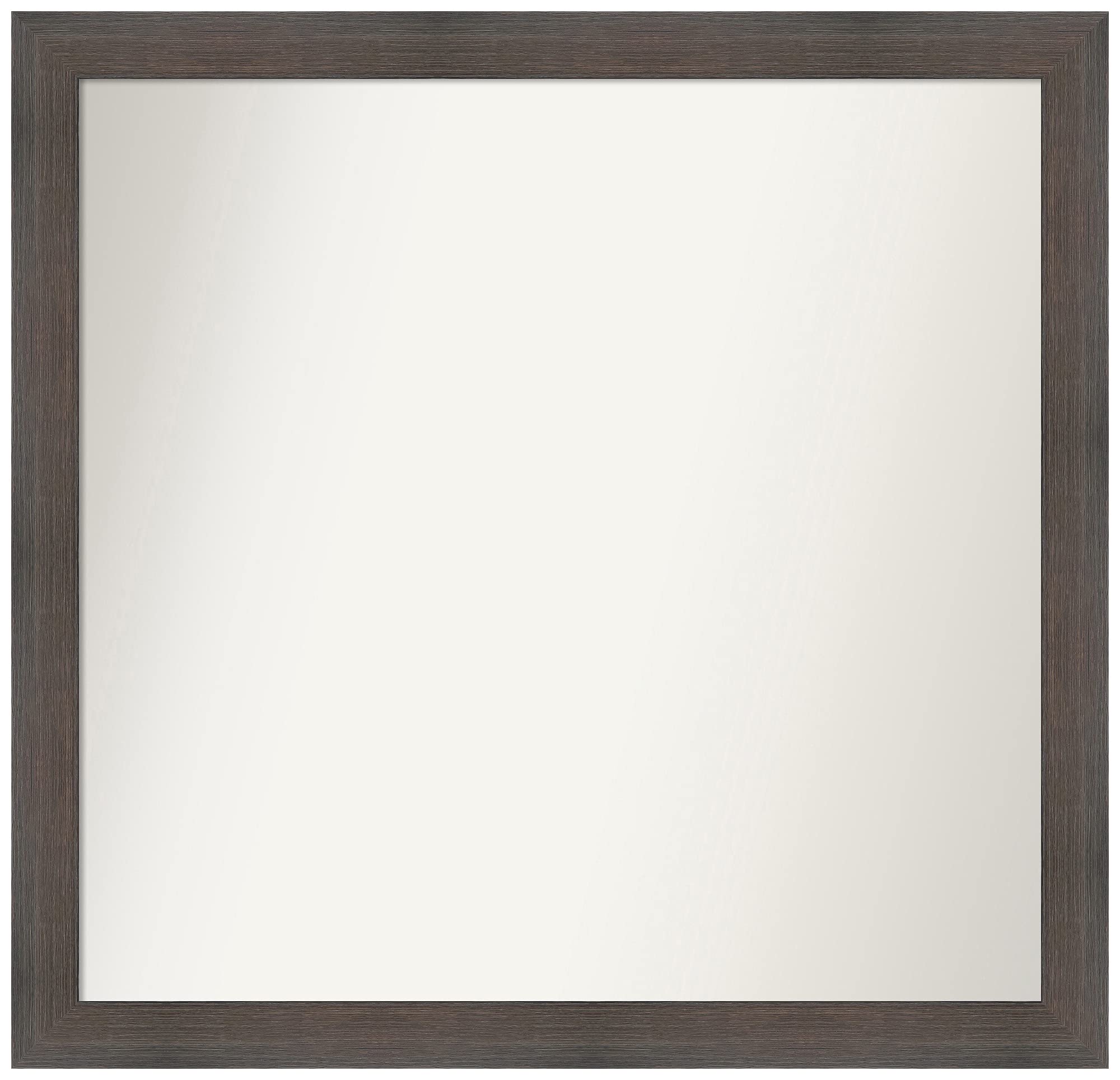 Amanti Art Custom Wall Mirror - 27 x 28 Inches, Hardwood Chocolate Narrow Frame - Non-Beveled Edge - Bathroom, Living Room, Bedroom Decor - Various Sizes Available