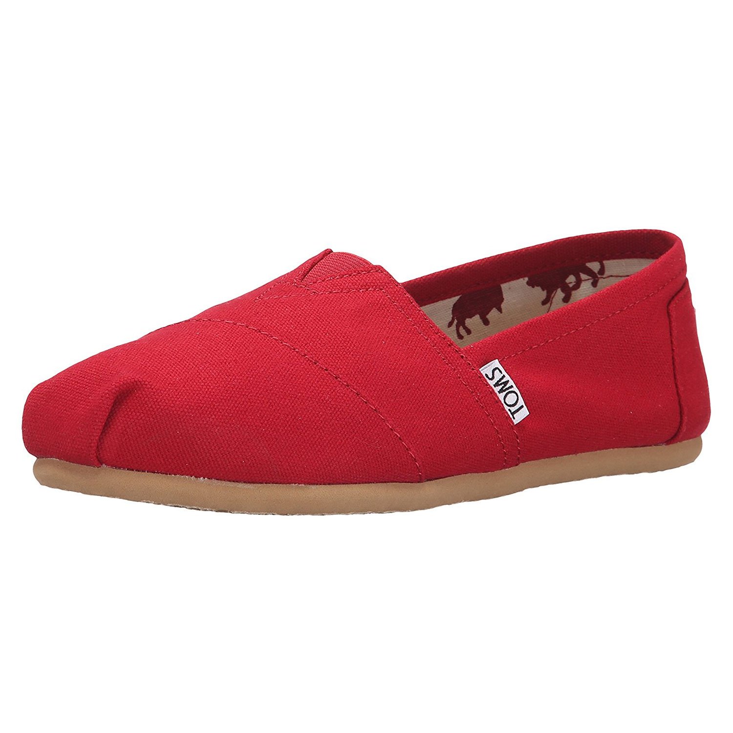 Toms Women's Canvas Classic Red Slip-On Shoes 001001B07-RED | Comfortable Casual Loafers for Women | Perfect for Everyday Wear, Work & Travel