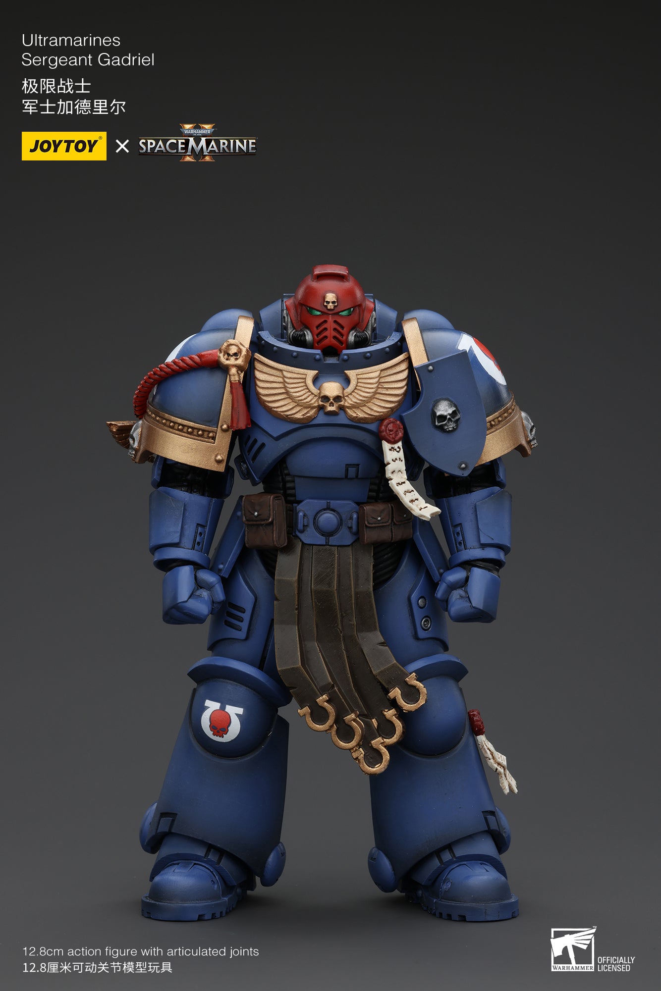 1/18 JOYTOY Warhammer 40K Ultramarines Lieutenant Titus Action Figure - Sergeant Gadriel & Brother Chairon Collectible Model for Tabletop Gaming & Display