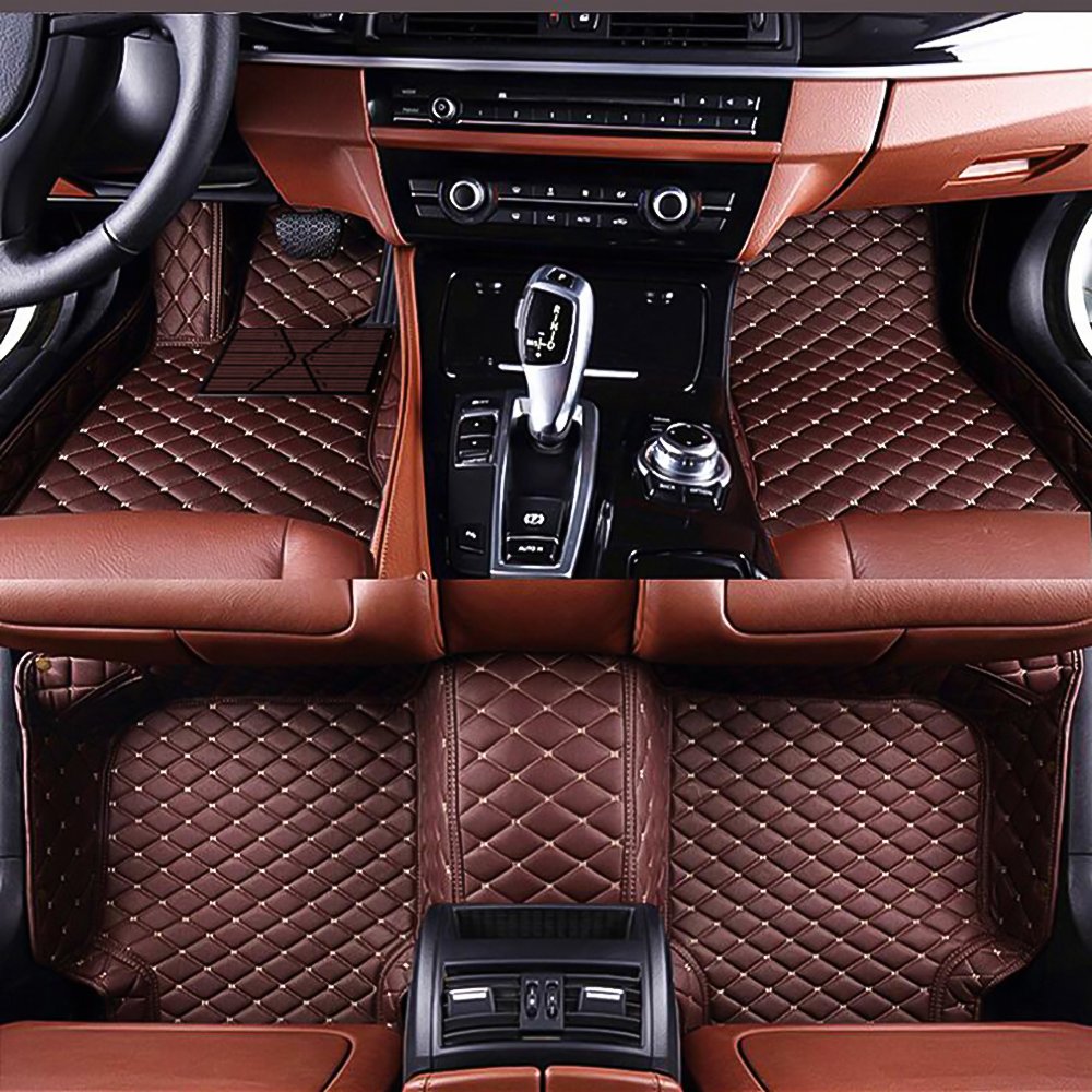 Premium Custom Fit 3D Floor Mats for Audi A7 2010-2017 - All Weather Waterproof Faux Leather Carpet Liners with Full Coverage (Coffee Brown) - Perfect for Daily Commute, Road Trips & Winter Protection