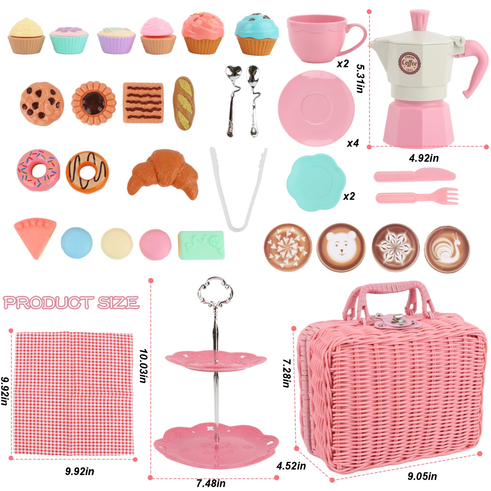 Pretend Play Tea Set for Kids - Toddler Tea Party Toys for 3-6 Year Olds, Perfect for Birthday Gifts & Role Play