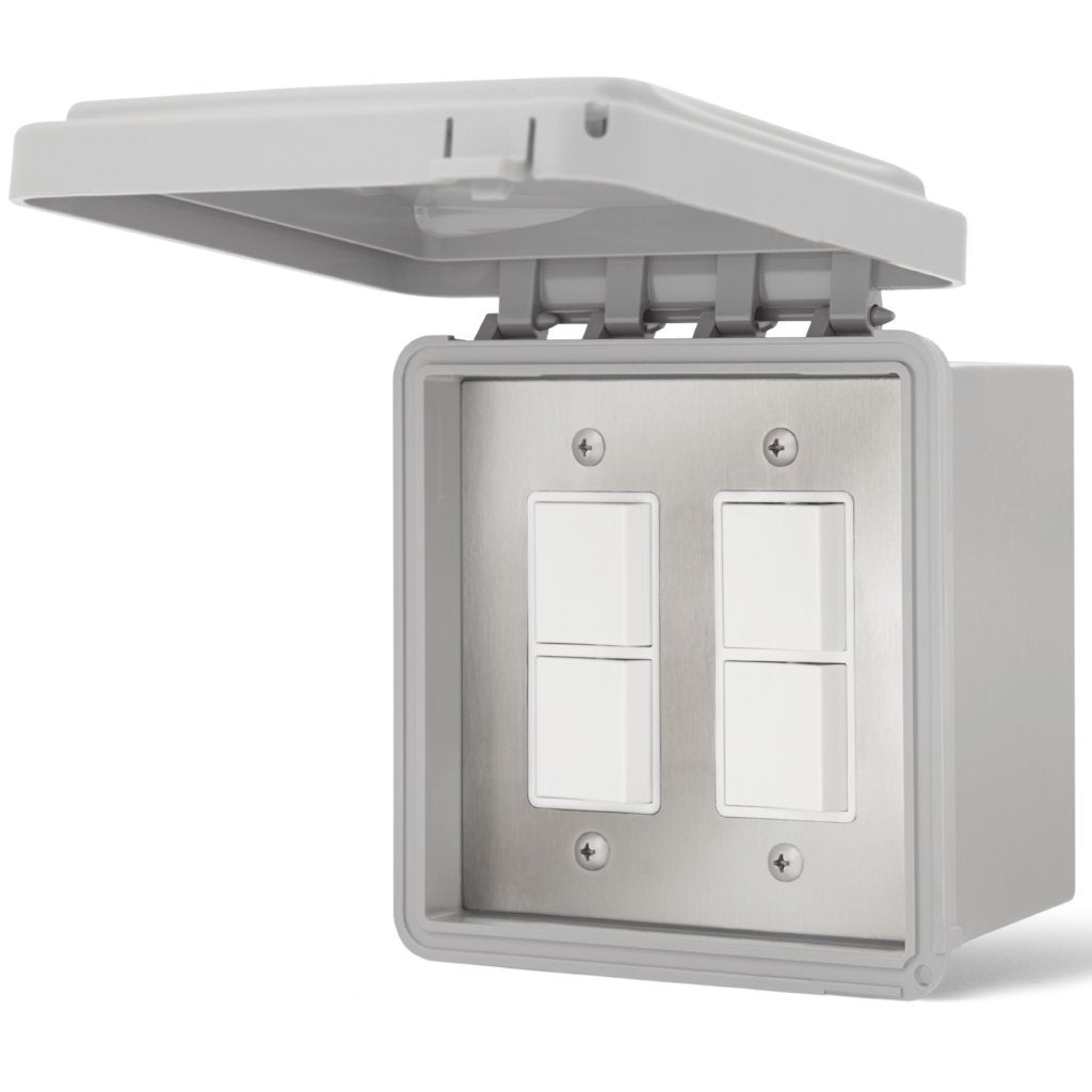 Infratech Dual Duplex ON/OFF Surface Mount Switch for Dual Element Electric Heaters - Weatherproof Cover - Ideal for Patios, Garages & Outdoor Heating Systems