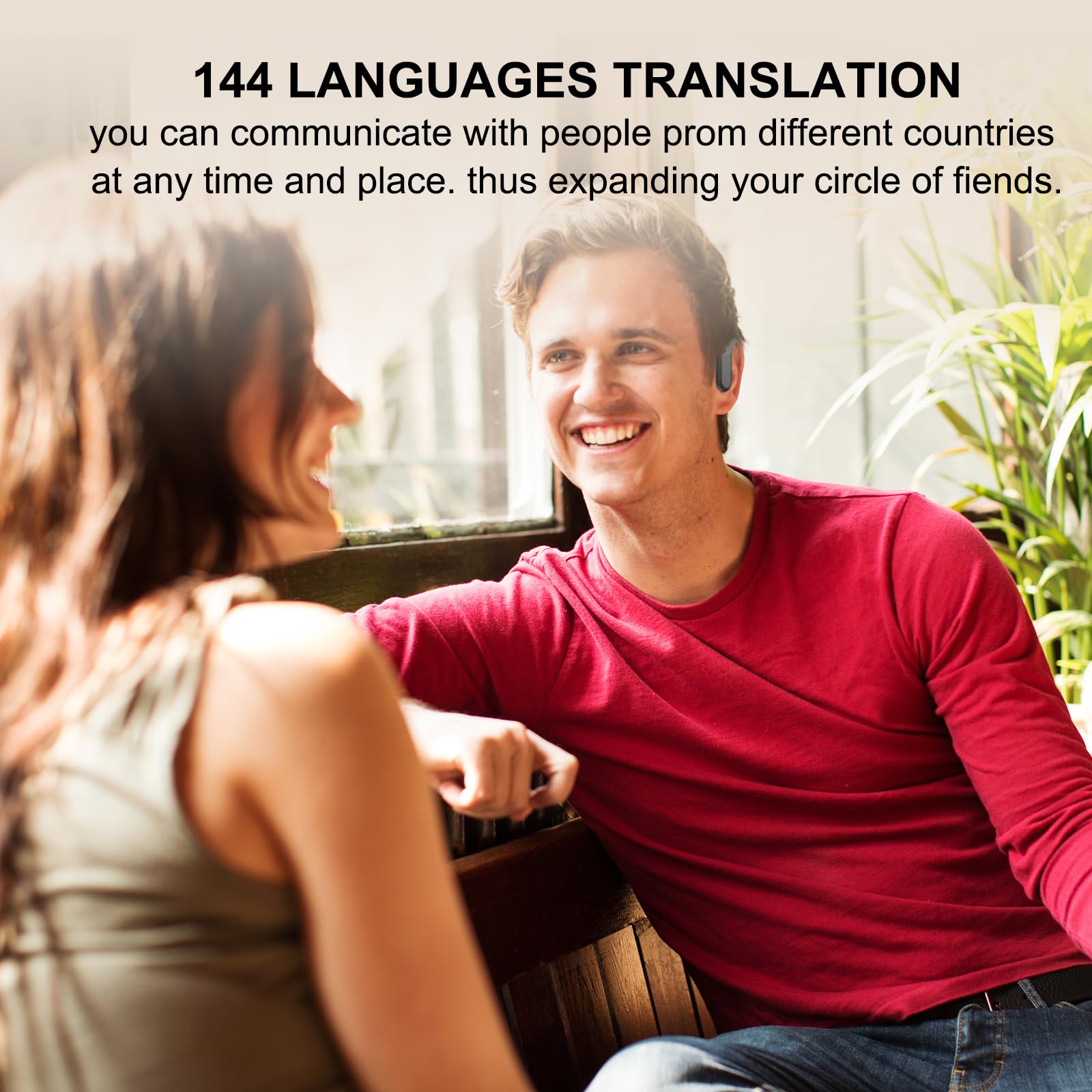 144 Language AI Translator Earbuds - Wireless Bluetooth 3-in-1 Headphones with Real-Time Translation for iOS & Android | Perfect for Travel, Business Meetings & Language Learning