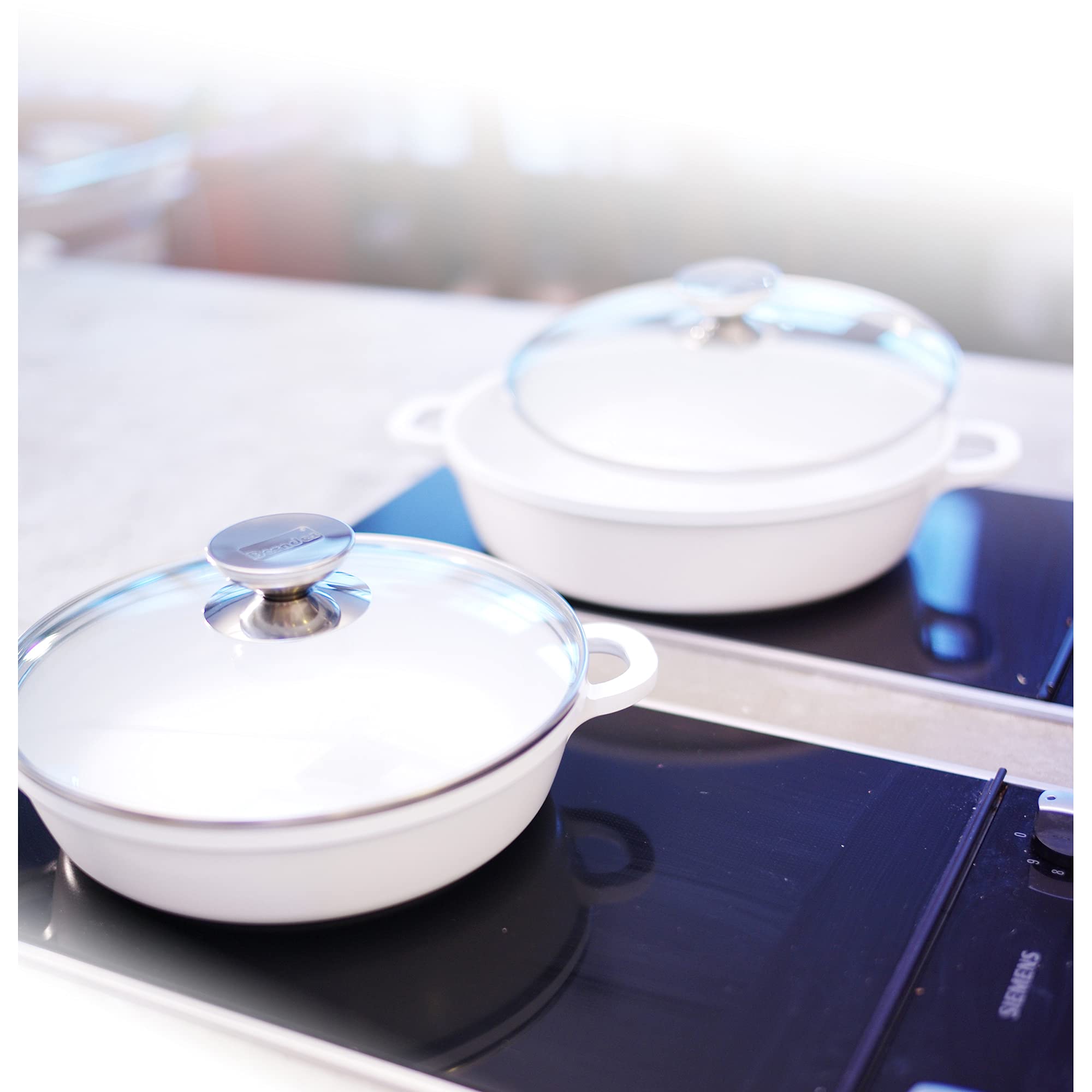 BERNDES 24cm Premium Glass Lid - Durable & Heat-Resistant Cookware Cover for Pots & Pans - Perfect for Stovetop Cooking, Baking & Serving