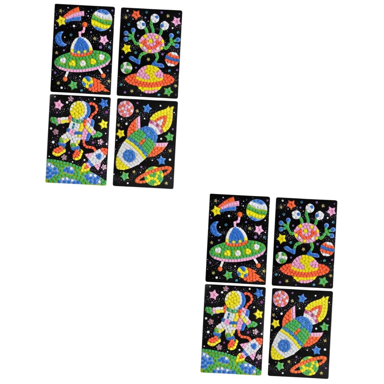 TOYANDONA 8-Piece Kids Puzzle Sticker Set - DIY Mosaic Art Craft Supplies for Children | Creative Learning Activity, Birthday Party Favors & Classroom Projects