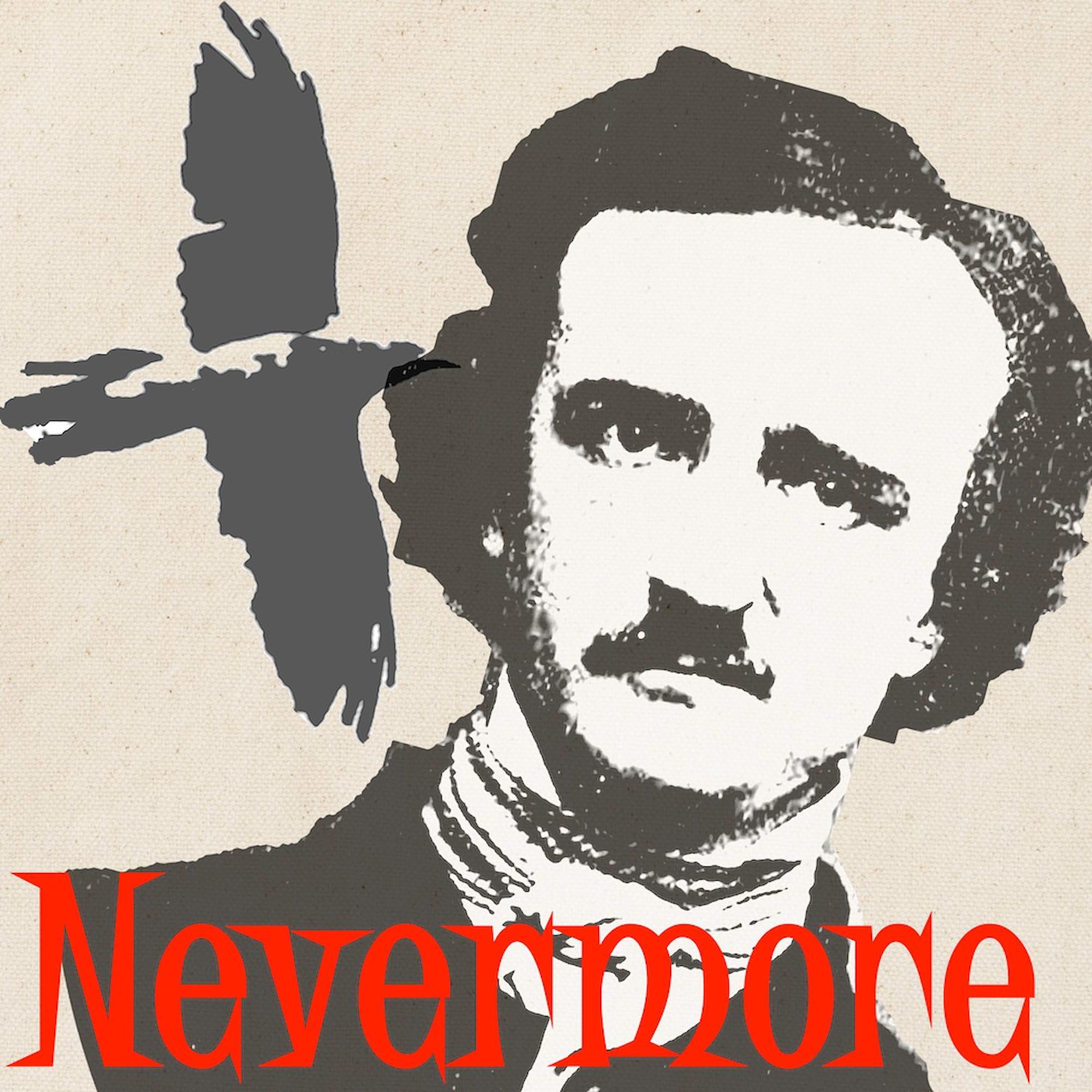 Edgar Allan Poe NEVERMORE Canvas Tote Bag - Reusable Natural Shopping Bag for Book Lovers & Gothic Fans | Perfect for Library, Bookstore & Coffee Shop