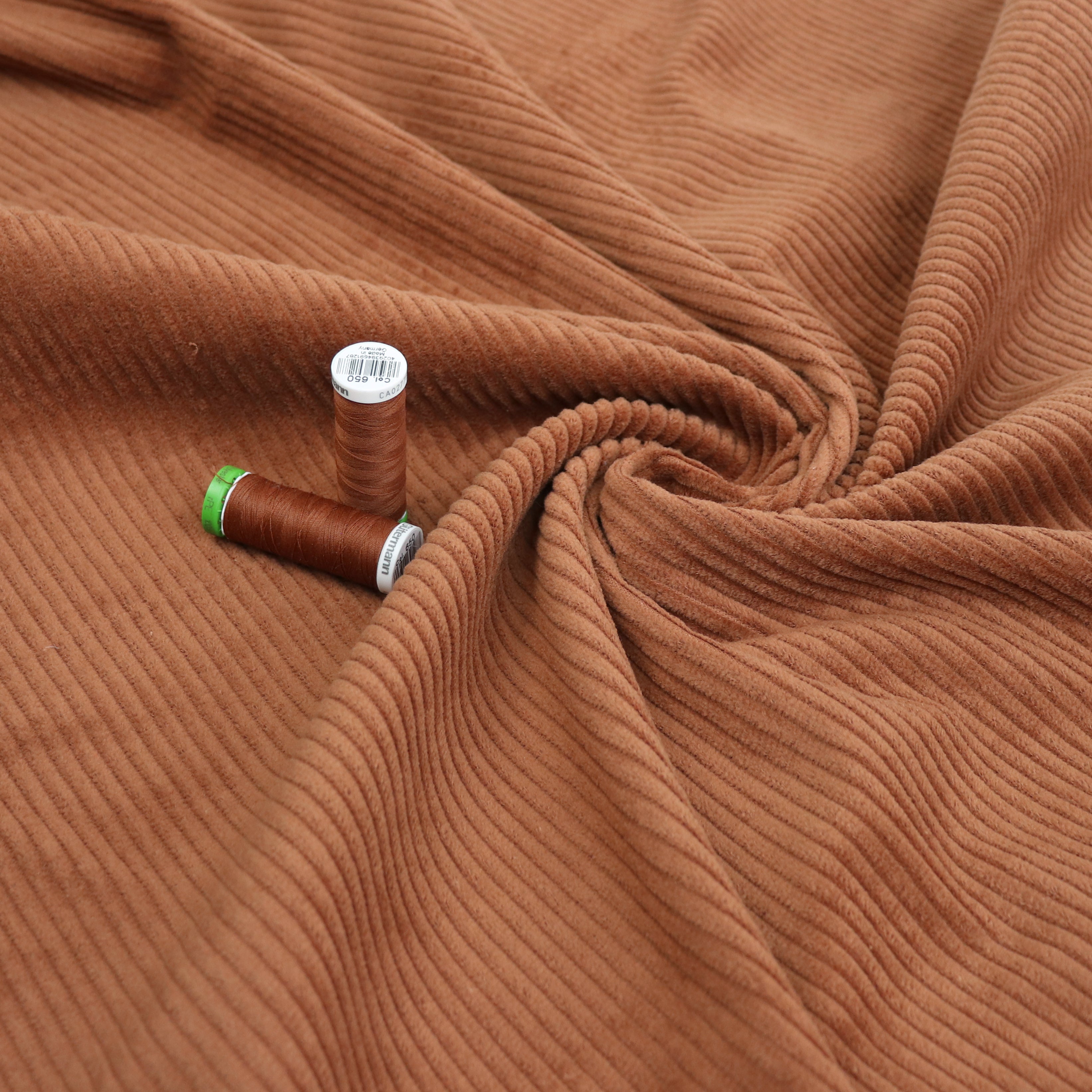 Premium Jumbo Cotton Corduroy Fabric - Soft & Durable Caramel Brown Textile for DIY Crafts, Upholstery, and Fashion Design | Perfect for Jackets, Pants, and Home Decor Projects