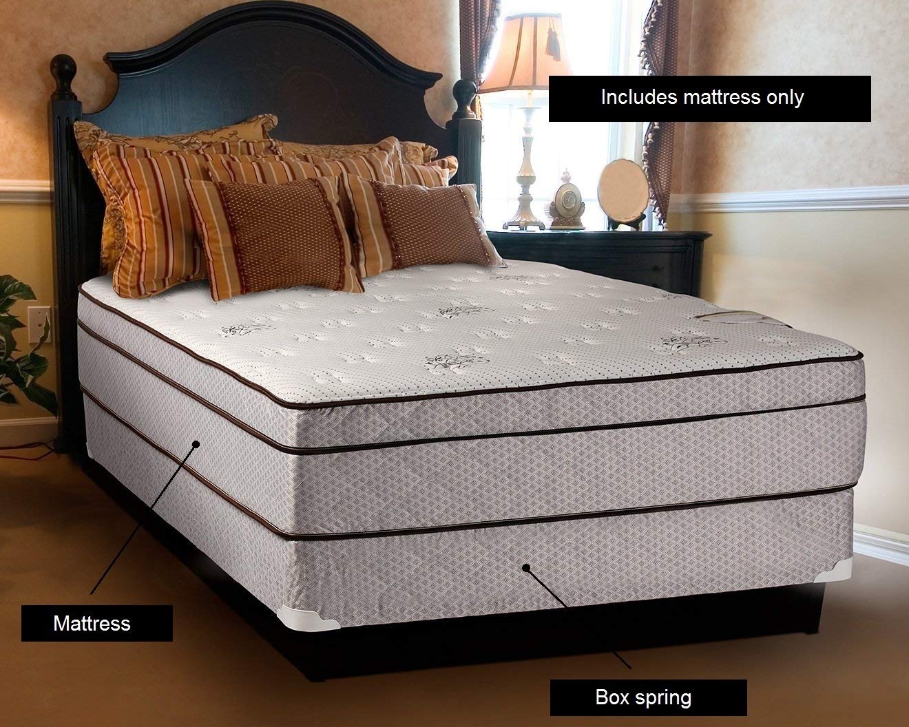 Dream Solutions USA DS USA Fifth Ave Plush Extra Soft Mattress with Mattress Protector - Fully Assembled, Orthopedic Support, Plush Knit Cover (Queen 60