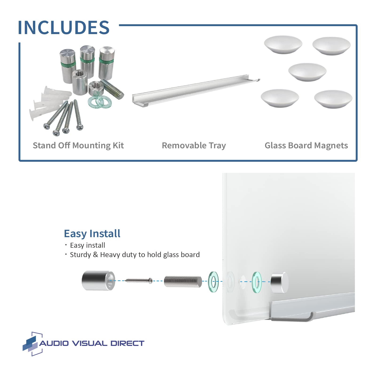 Premium Magnetic Glass Dry-Erase Board Set - 6' x 3' Whiteboard with Markers, Magnets & Marker Tray - Perfect for Office Meetings, Classroom Teaching & Home Organization (Wall Mount Hardware Included)