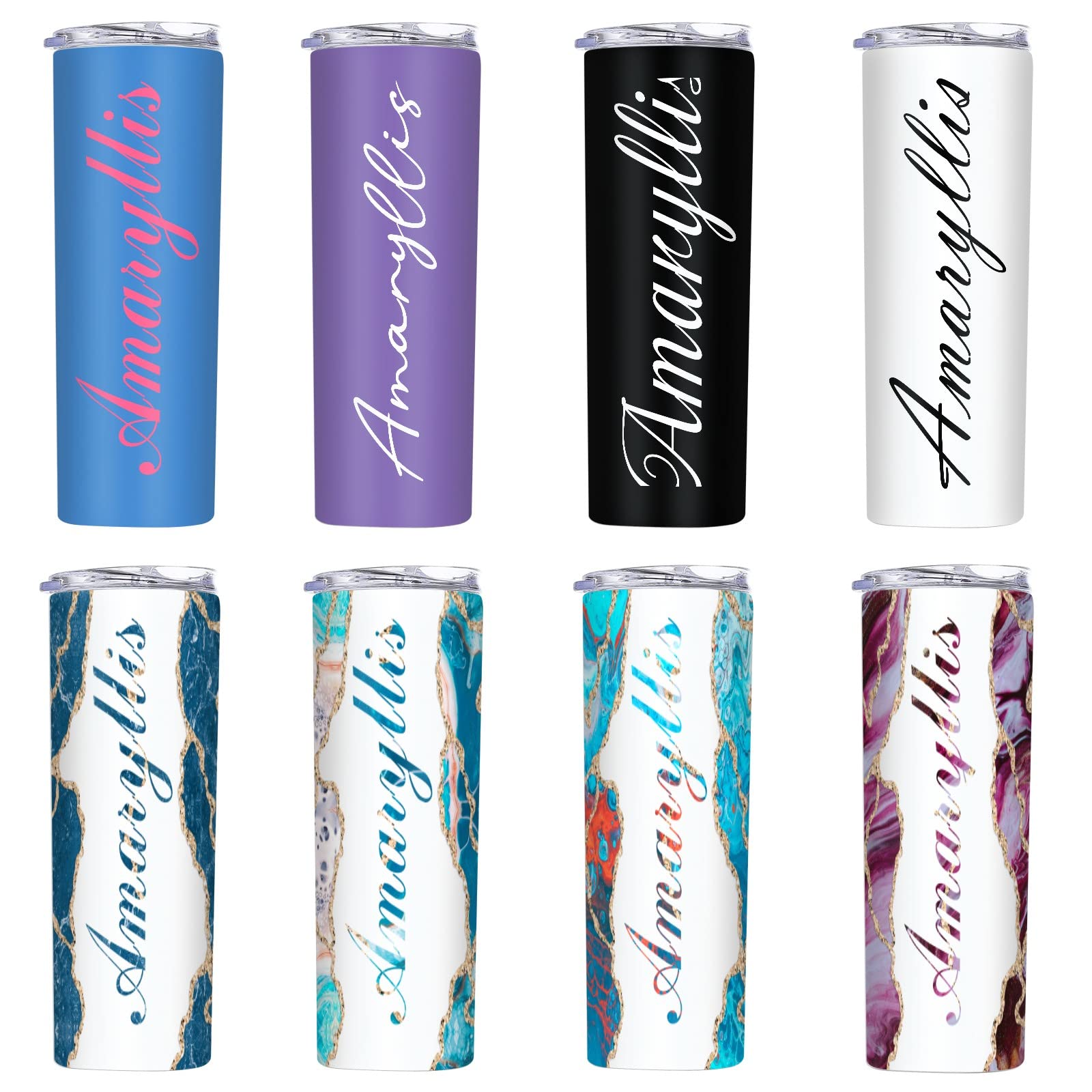 **Personalized 20oz Skinny Tumbler with Lid & Straw - Custom Name Vacuum Insulated Stainless Steel Cup - Ideal Gift for Women, Mom, Teacher - Perfect for Coffee, Iced Tea & On-the-Go Hydration**