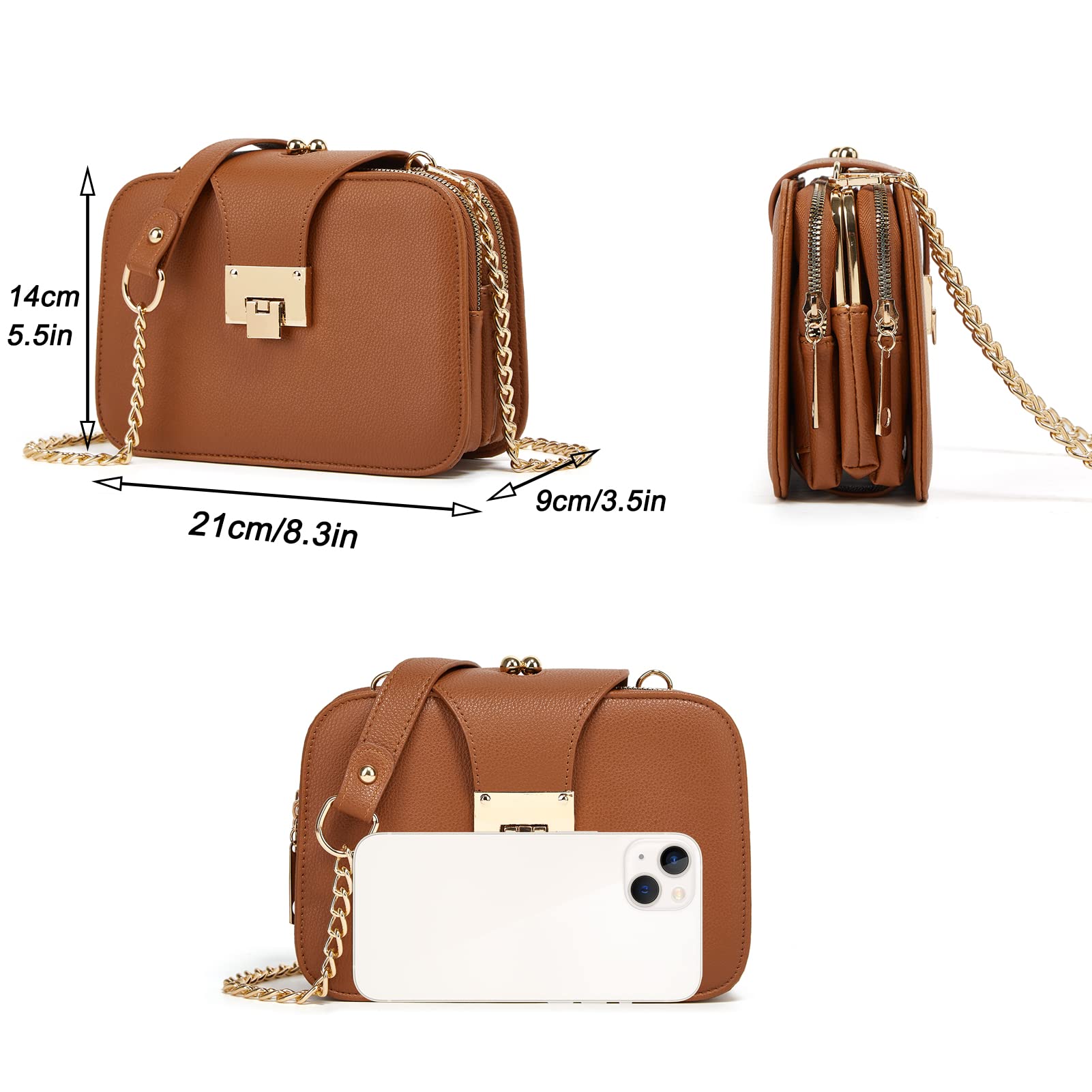 SIVENKE Women's Crossbody Bag Small Shoulder Purse - Stylish Handbag for Evening Out, Travel & Daily Use | Compact Clutch with Adjustable Strap